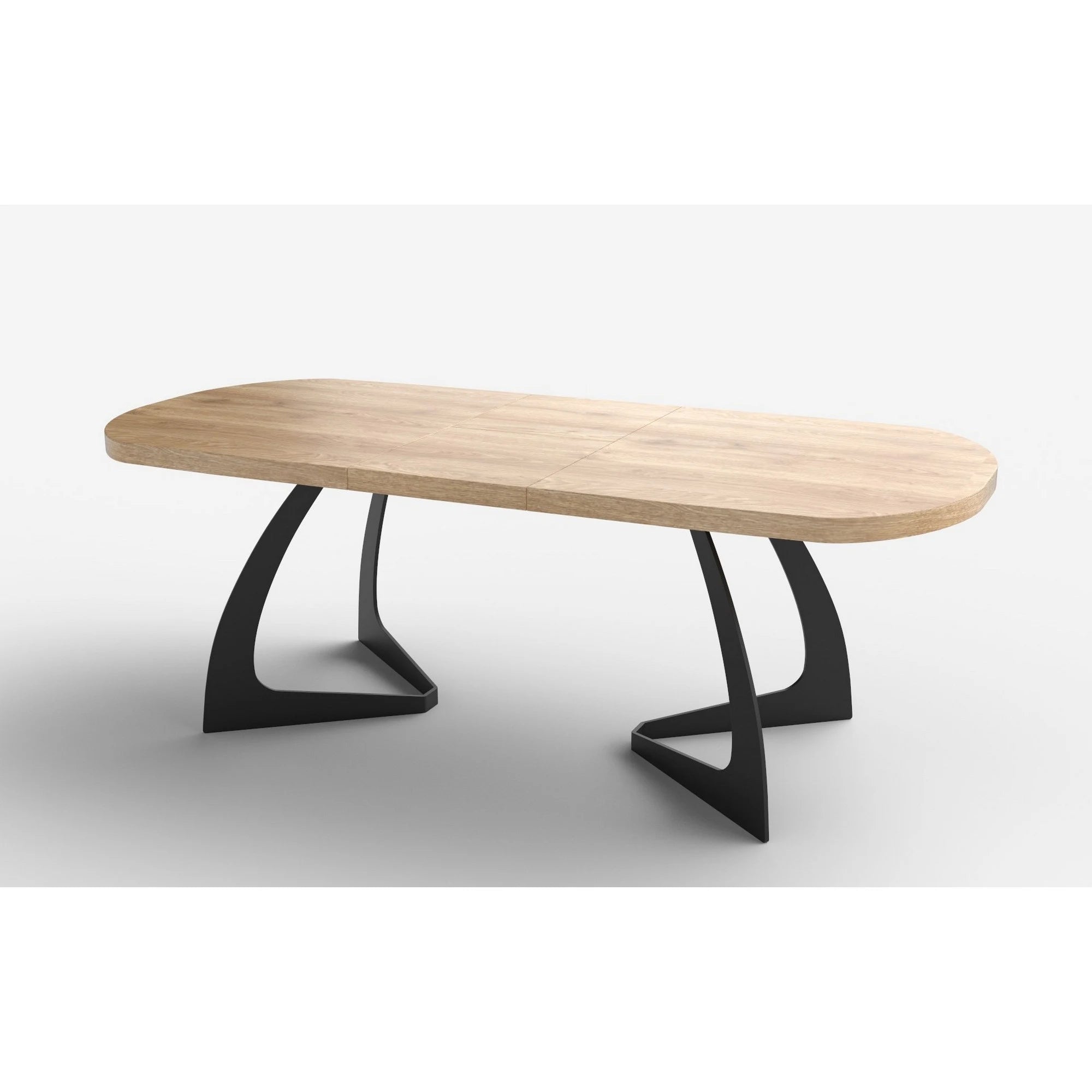 Masa extensibila VELDON, stejar/negru, 160/200x90x75 cm