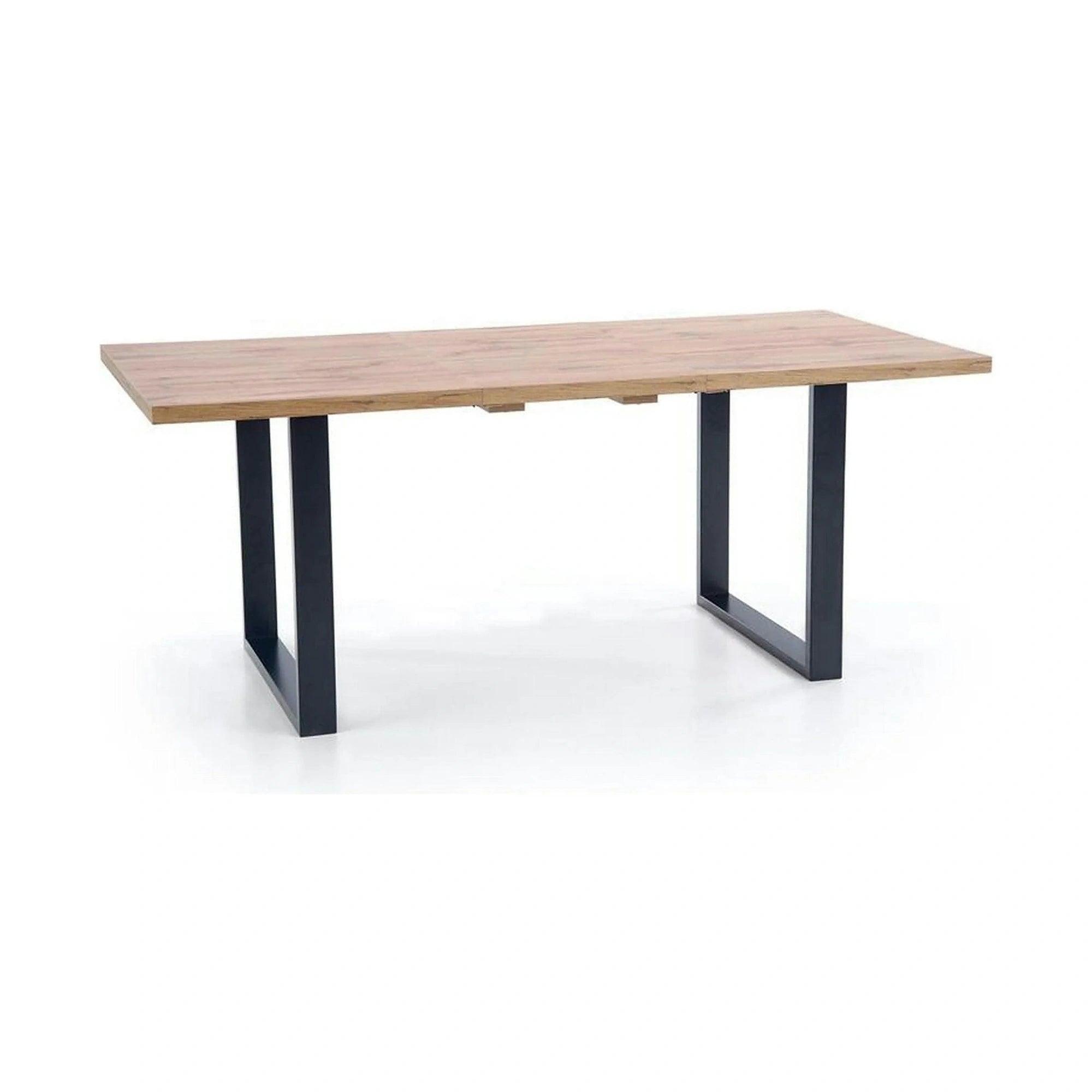 Masa extensibila VENOM, stejar wotan/negru, PAL/otel, 160-210x90x74 cm