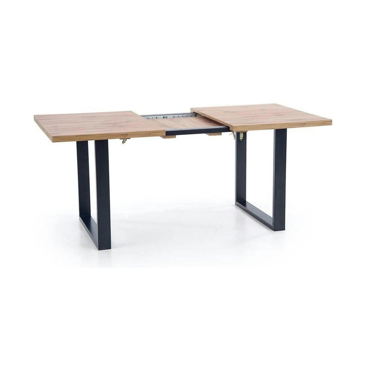 Masa extensibila VENOM, stejar wotan/negru, PAL/otel, 160-210x90x74 cm