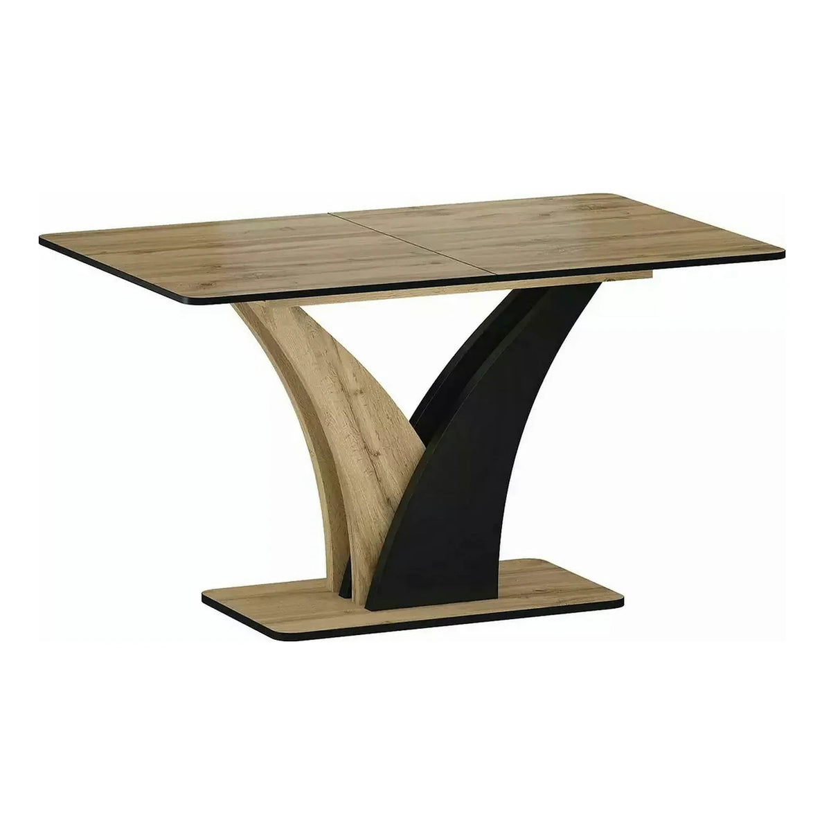 Masa extensibila VENTO, stejar artisan/negru, PAL, 120-160x68x76 cm