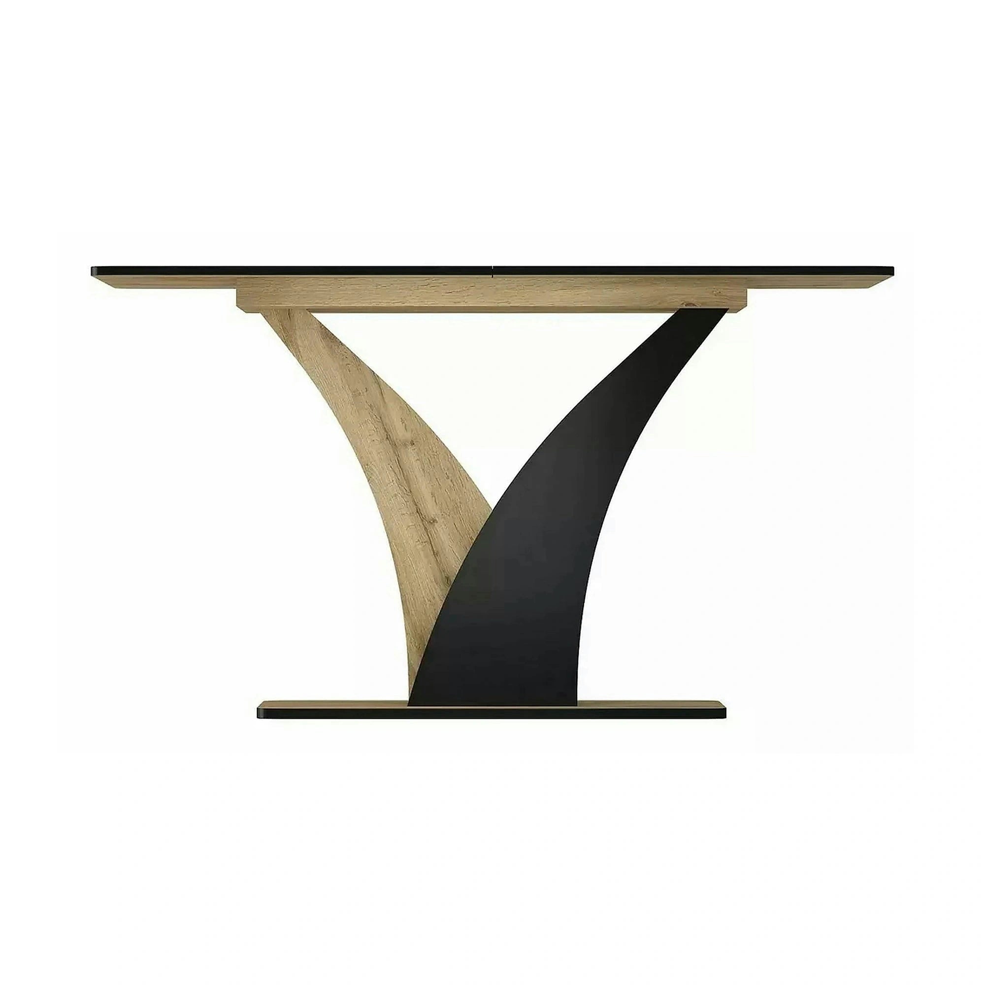 Masa extensibila VENTO, stejar artisan/negru, PAL, 120-160x68x76 cm