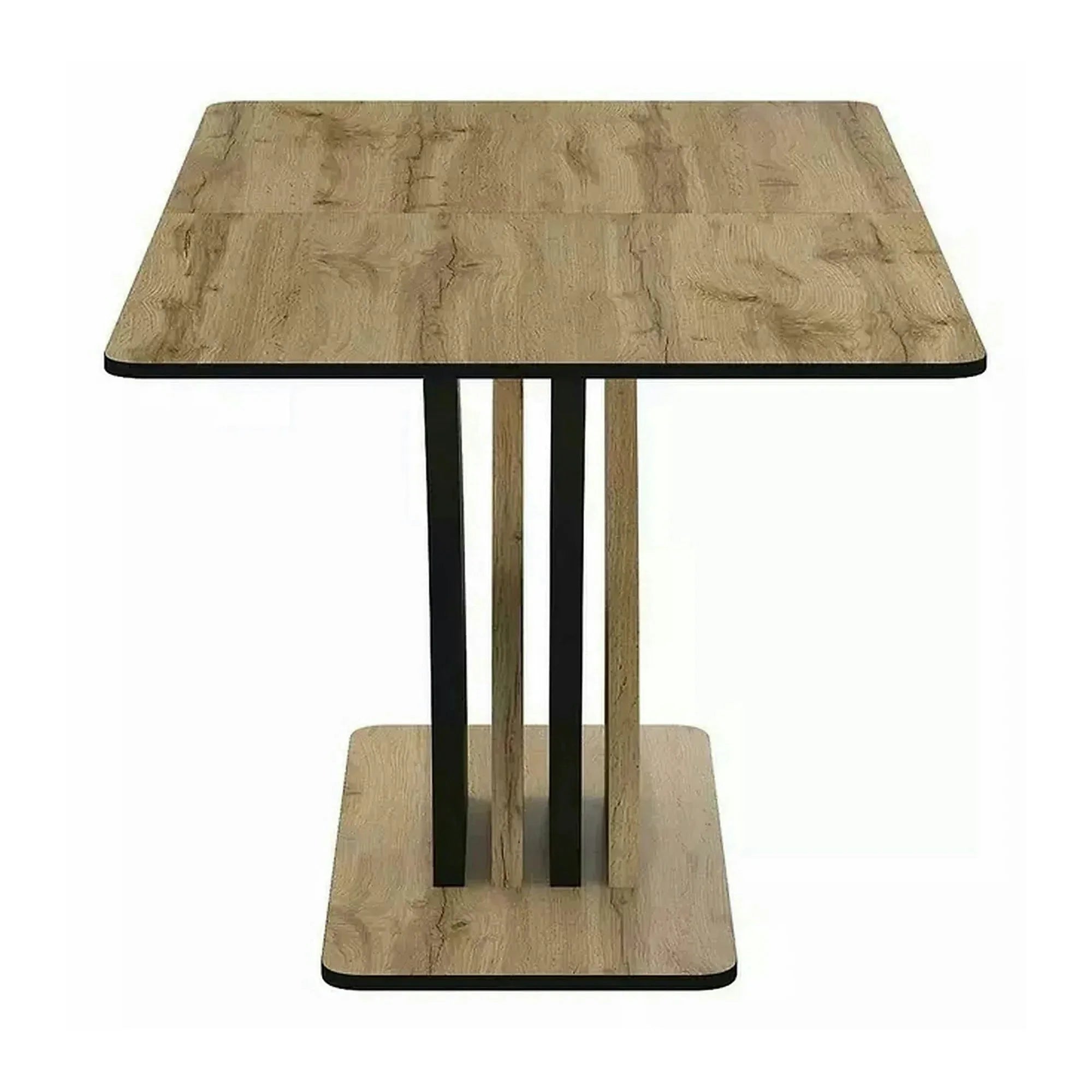 Masa extensibila VENTO, stejar artisan/negru, PAL, 120-160x68x76 cm