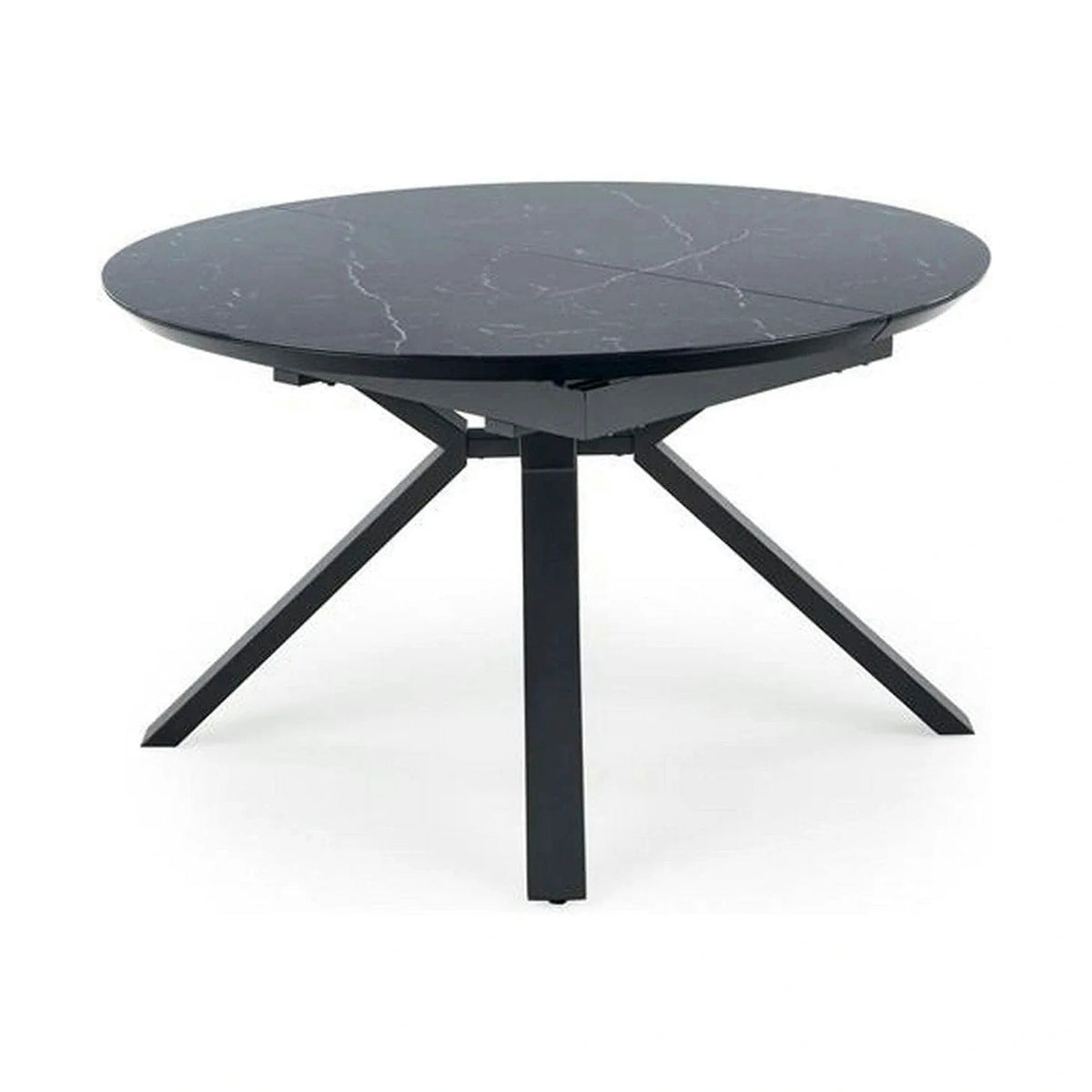 Masa extensibila VERTIGO, negru, sticla securizata/otel, 130/180x130x76 cm