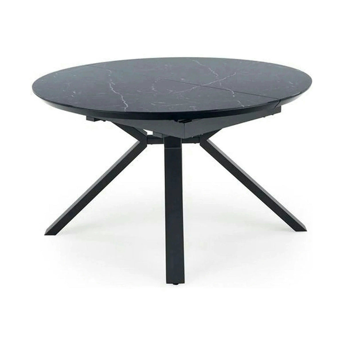 Masa extensibila VERTIGO, negru, sticla securizata/otel, 130/180x130x76 cm