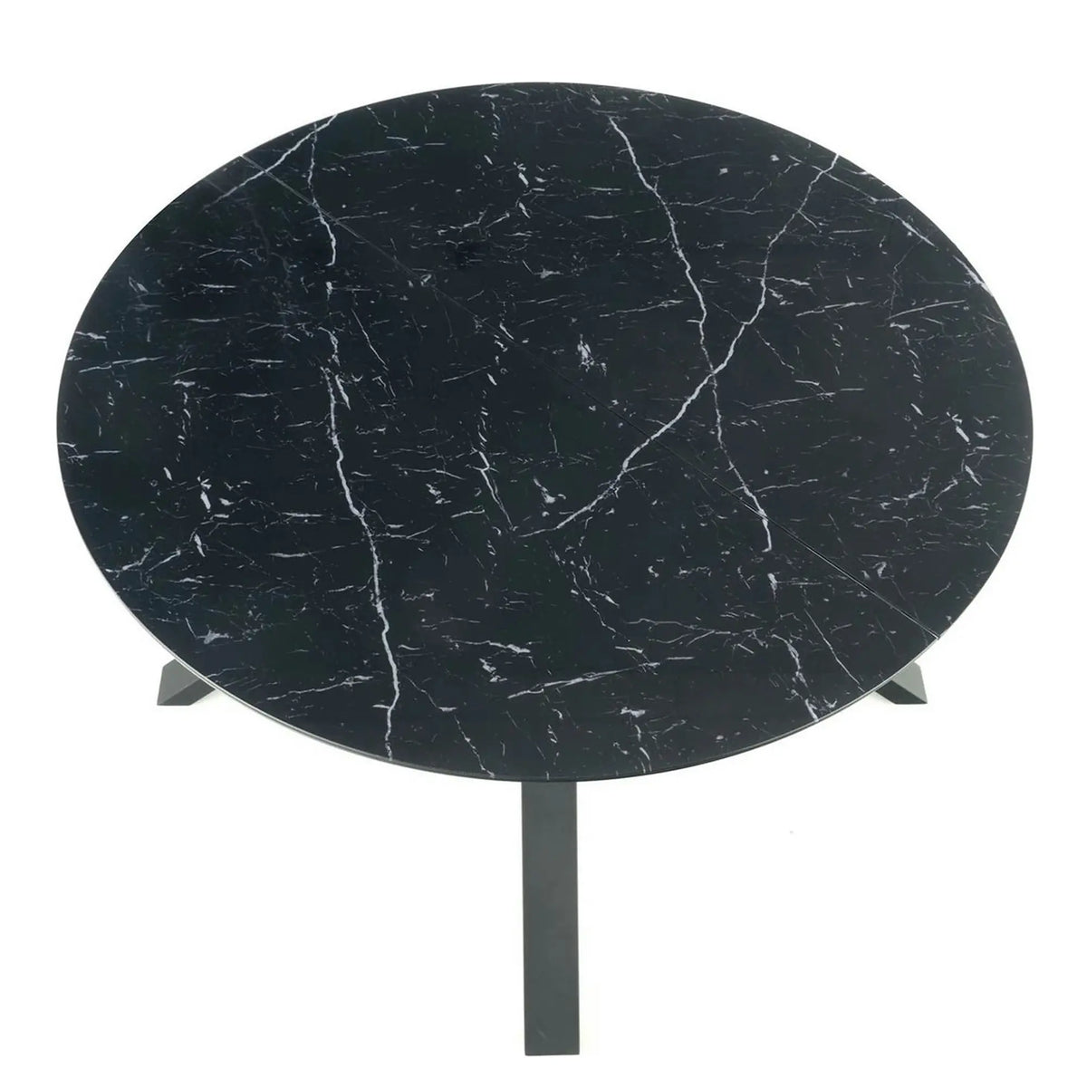 Masa extensibila VERTIGO, negru, sticla securizata/otel, 130/180x130x76 cm