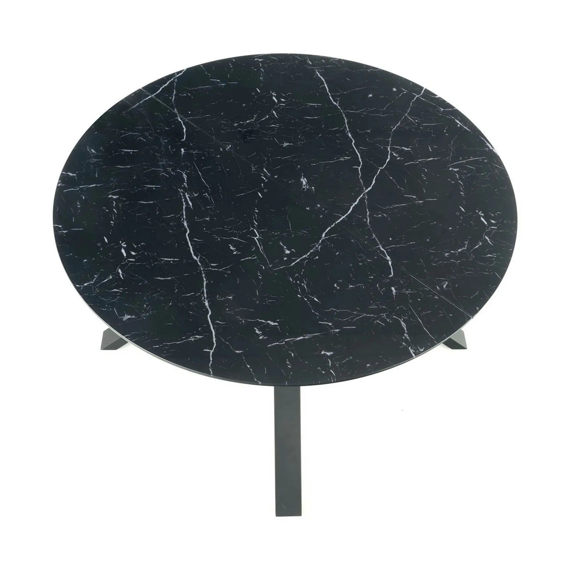 Masa extensibila VERTIGO, negru, sticla securizata/otel, 130/180x130x76 cm
