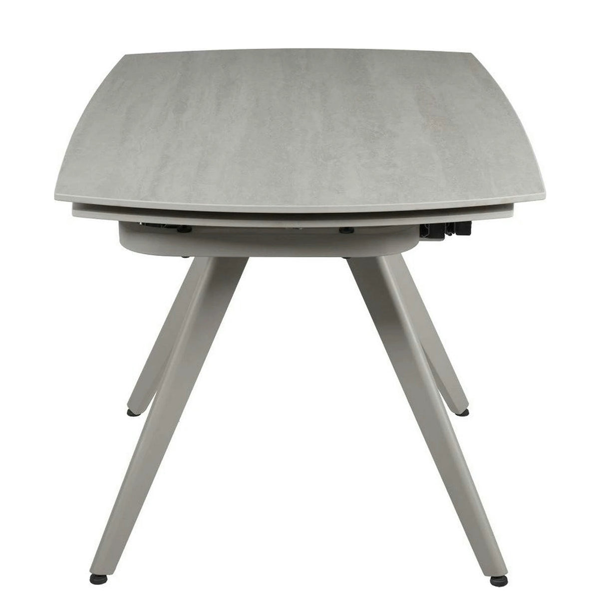 Masa extensibila VIGO, grej cu efect de piatra, ceramica/metal, 120/180x80x77 cm