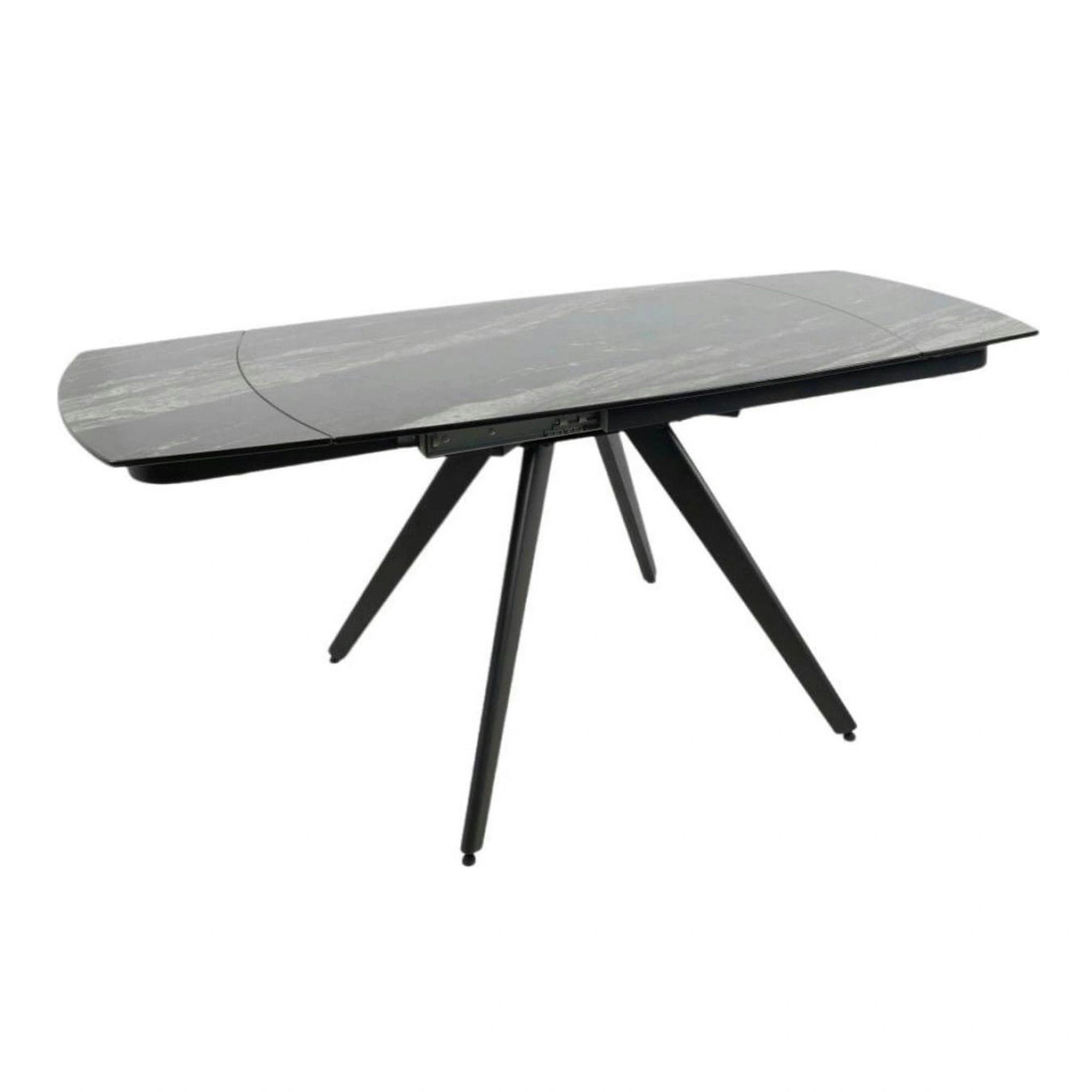 Masa extensibila VIGO, negru cu efect de marmura, ceramica/metal, 120/180x80x77 cm