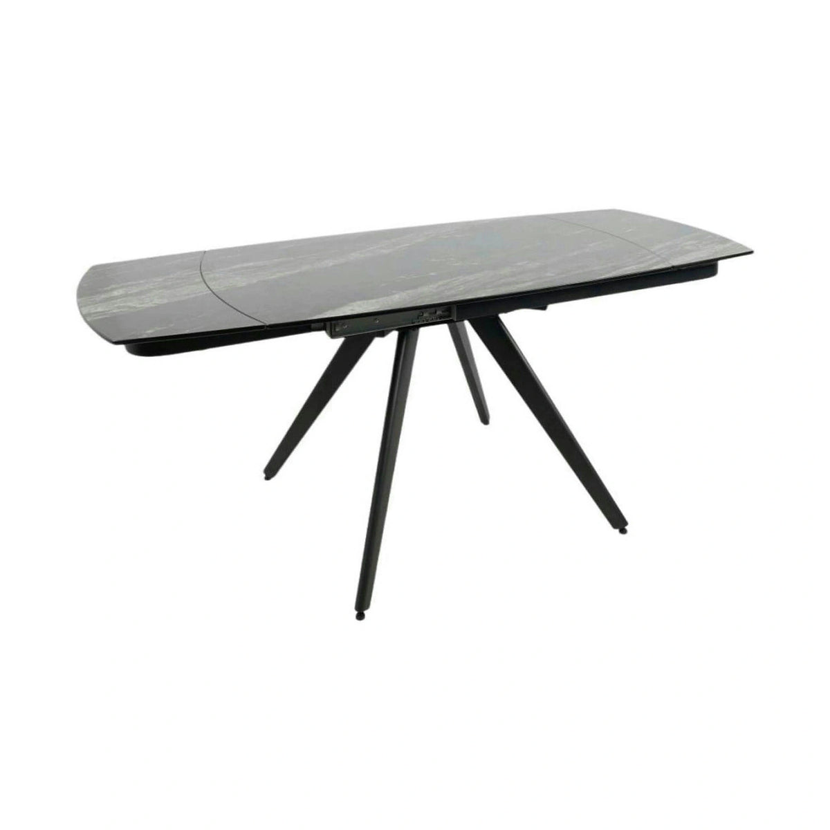 Masa extensibila VIGO, negru cu efect de marmura, ceramica/metal, 120/180x80x77 cm