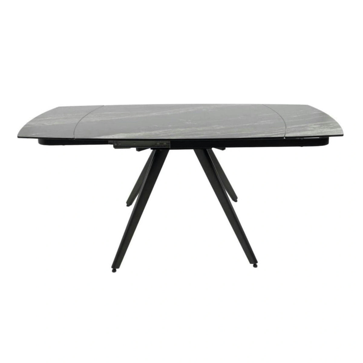 Masa extensibila VIGO, negru cu efect de marmura, ceramica/metal, 120/180x80x77 cm