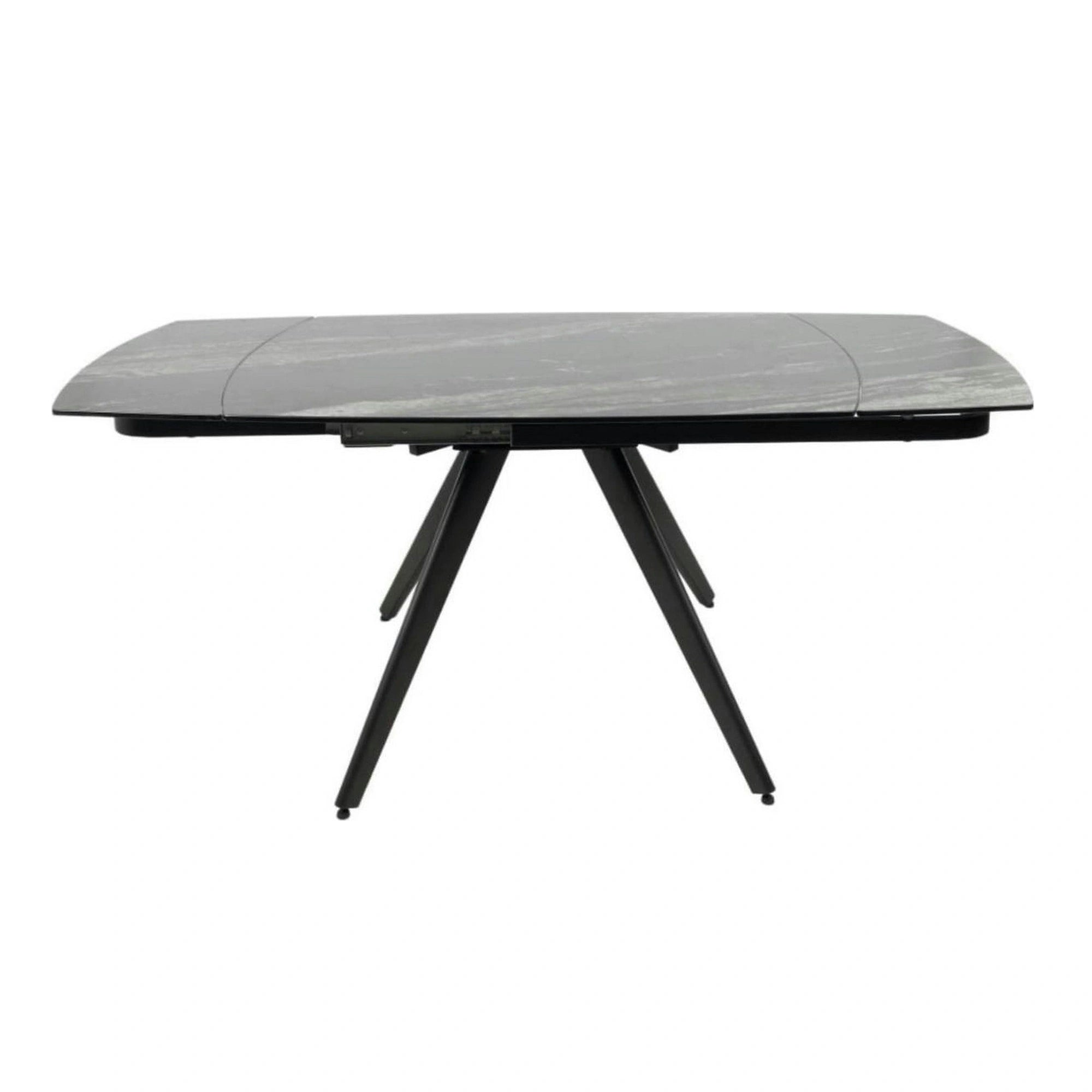Masa extensibila VIGO, negru cu efect de marmura, ceramica/metal, 120/180x80x77 cm