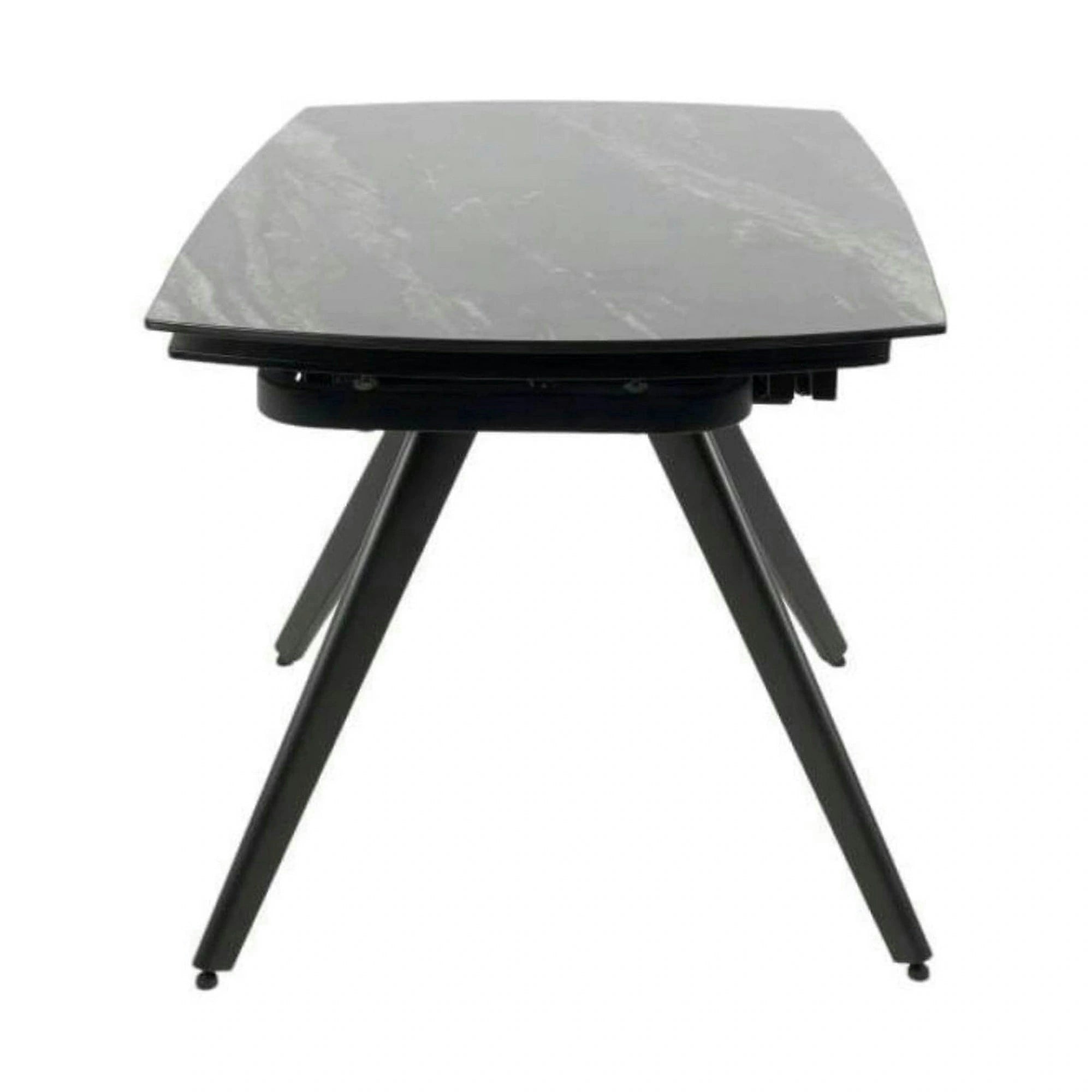 Masa extensibila VIGO, negru cu efect de marmura, ceramica/metal, 120/180x80x77 cm
