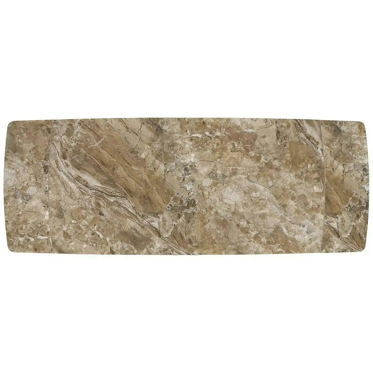 Masa extensibila VINCE, maro/negru, piatra sinterizata/metal, 180/238x90x85 cm