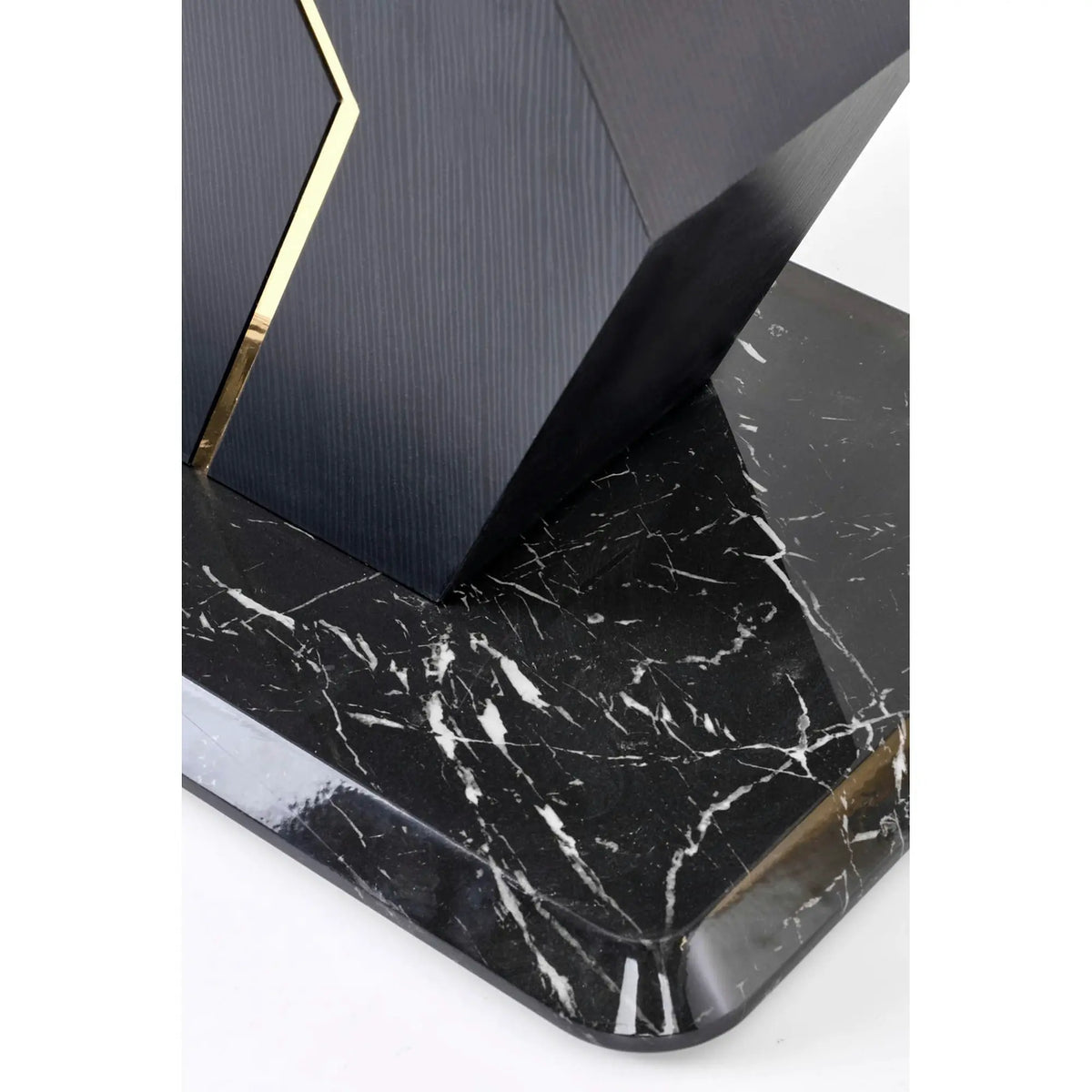 Masa extensibila VINCENZO, alb/negru/auriu, 160/200x90x77 cm