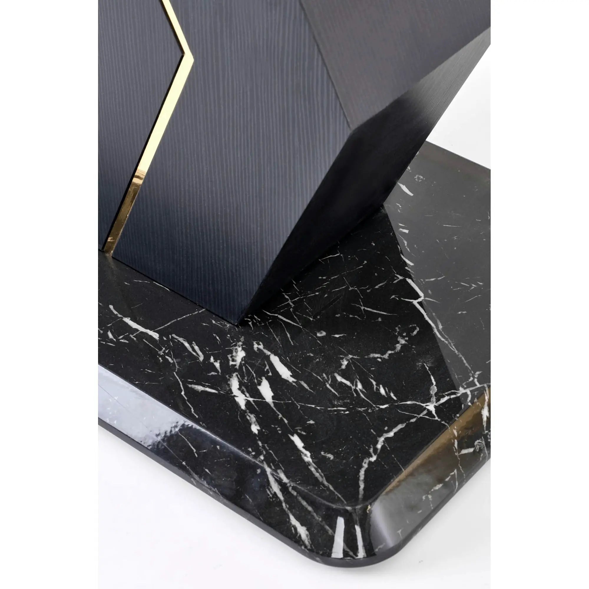 Masa extensibila VINCENZO, alb/negru/auriu, 160/200x90x77 cm