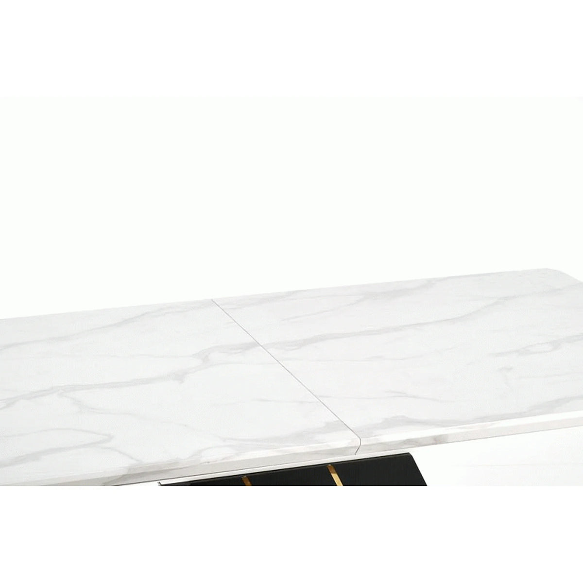Masa extensibila VINCENZO, alb/negru/auriu, 160/200x90x77 cm