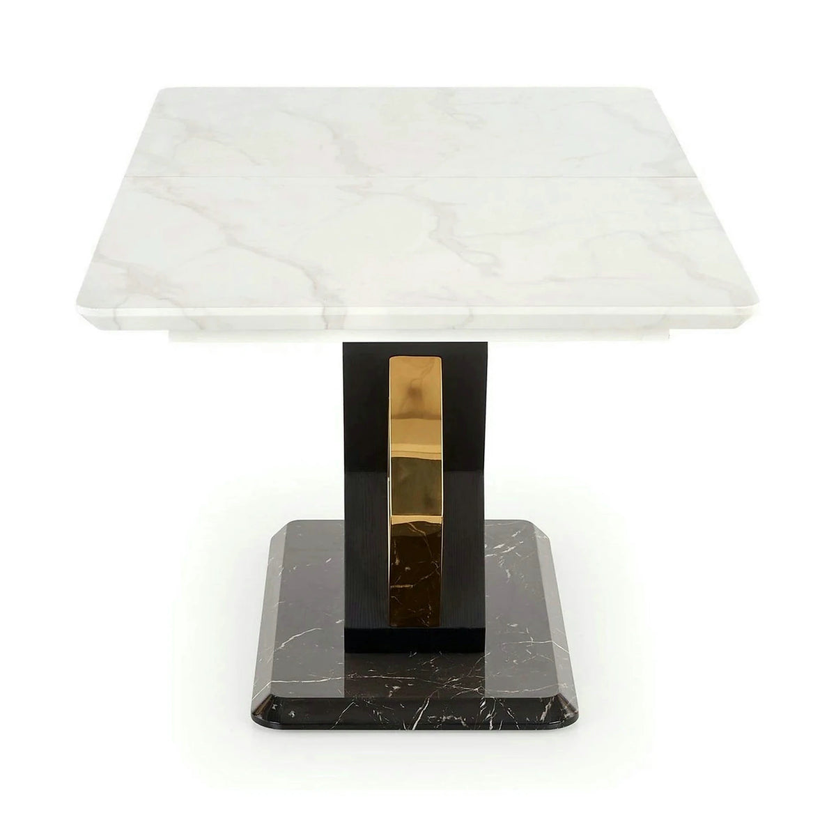 Masa extensibila VINCENZO, alb/negru/auriu, 160/200x90x77 cm