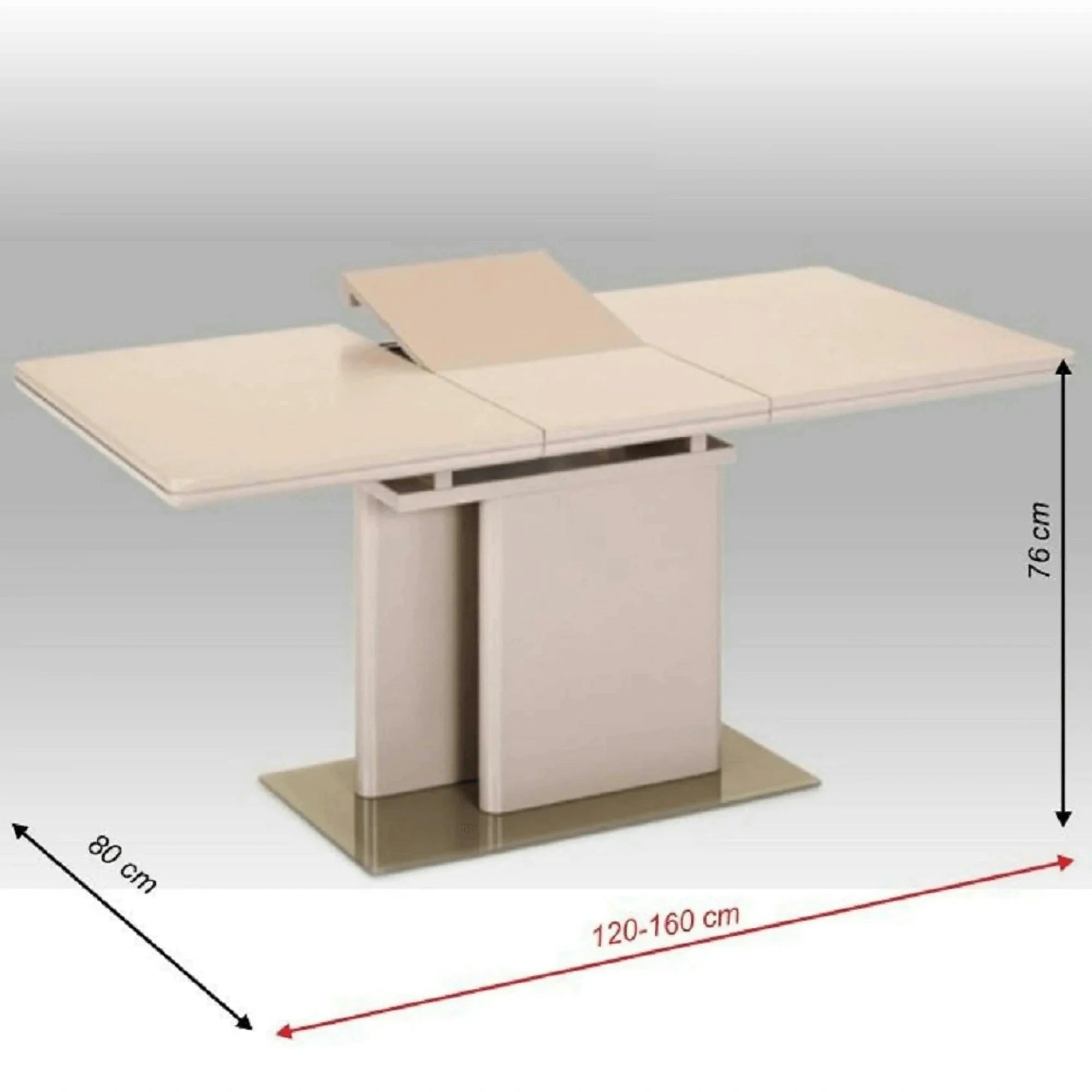 Masa extensibila VIRAT, crem, 120/160x80x76 cm