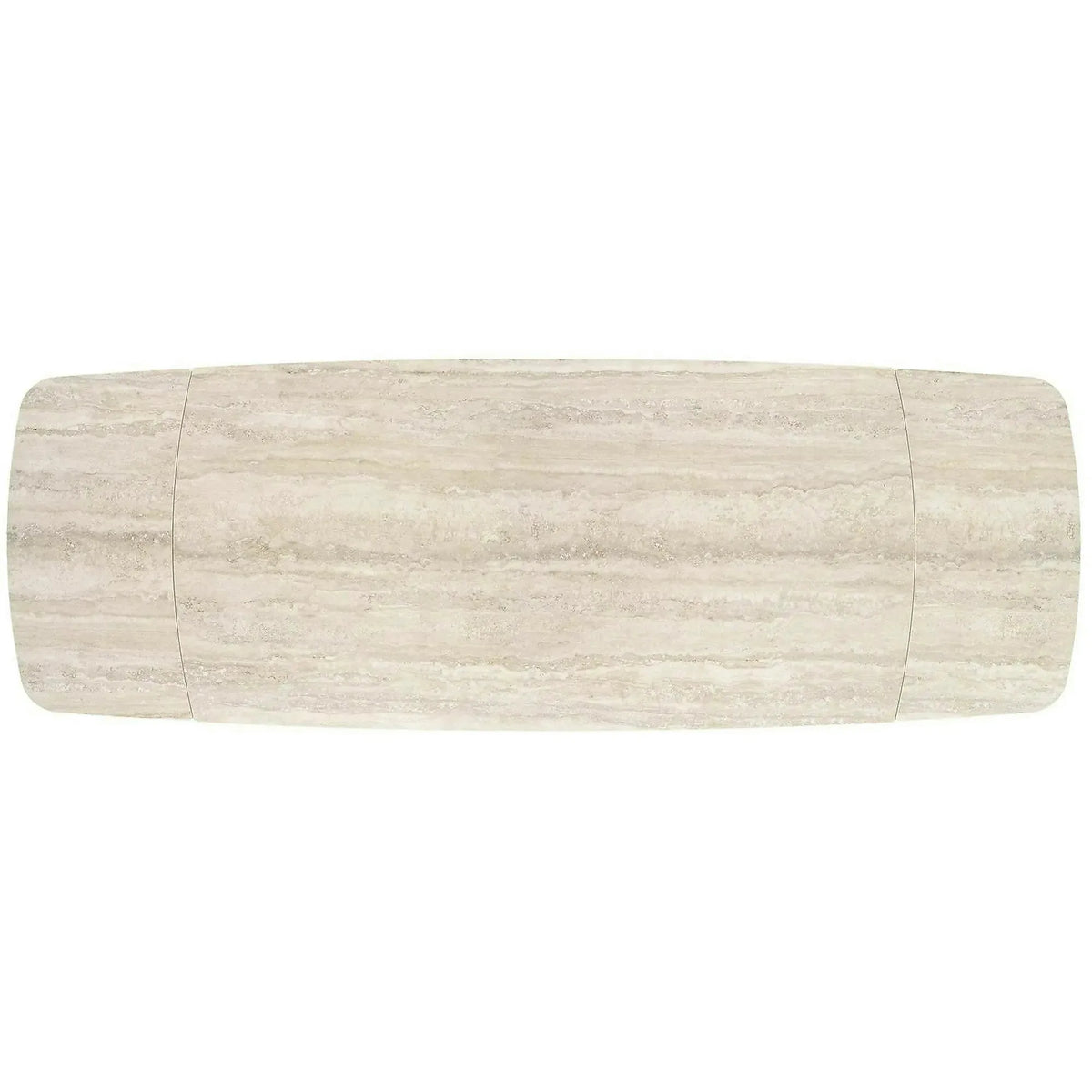 Masa extensibila VITRUS, travertin/negru, piatra sinterizata/metal, 180/260x90x76 cm
