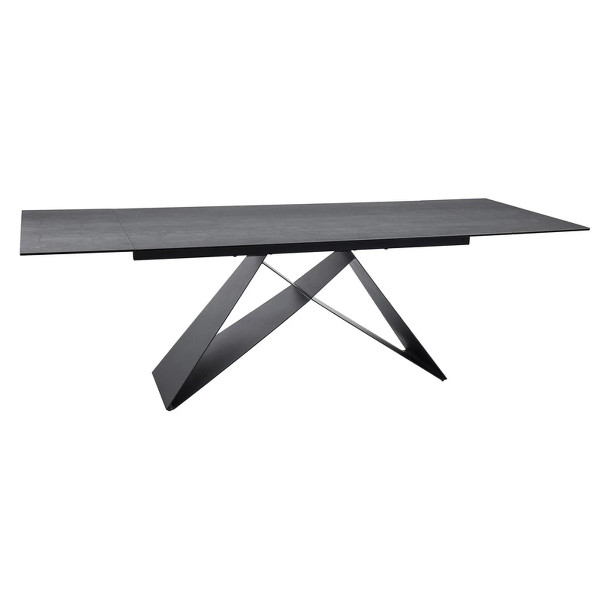 Masa extensibila WESTIN, gri/negru, sticla/metal, 160-240x90x77 cm