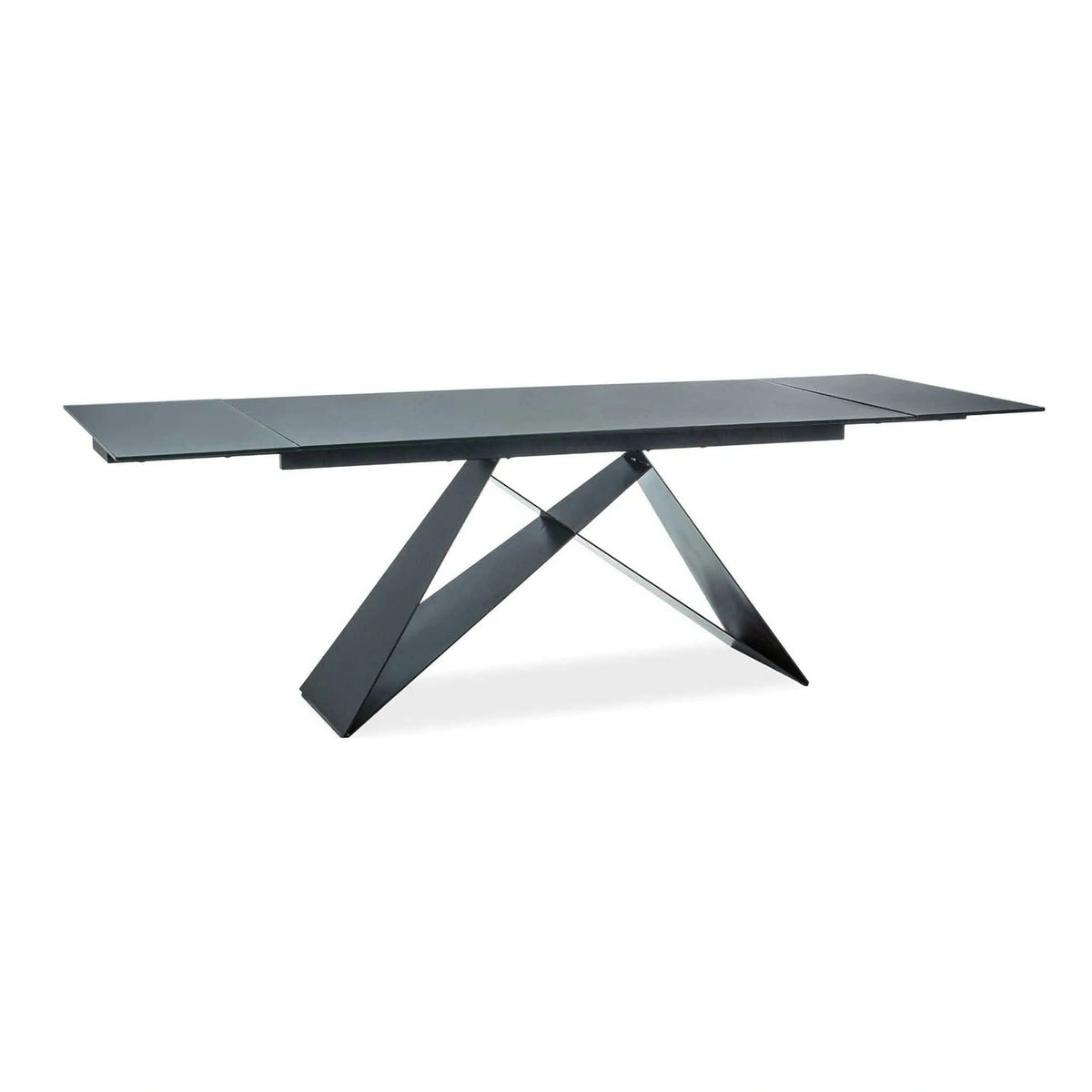 Masa extensibila WESTIN I, negru, sticla securizata/metal, 160/240x90x76 cm