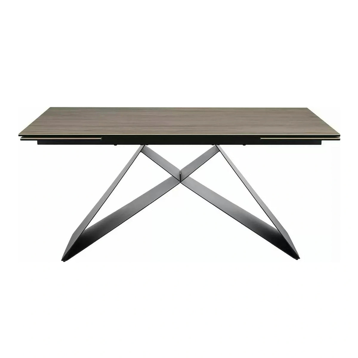Masa extensibila WESTIN, maro deschis/negru, sticla/ceramica/metal, 160/240x90x77 cm