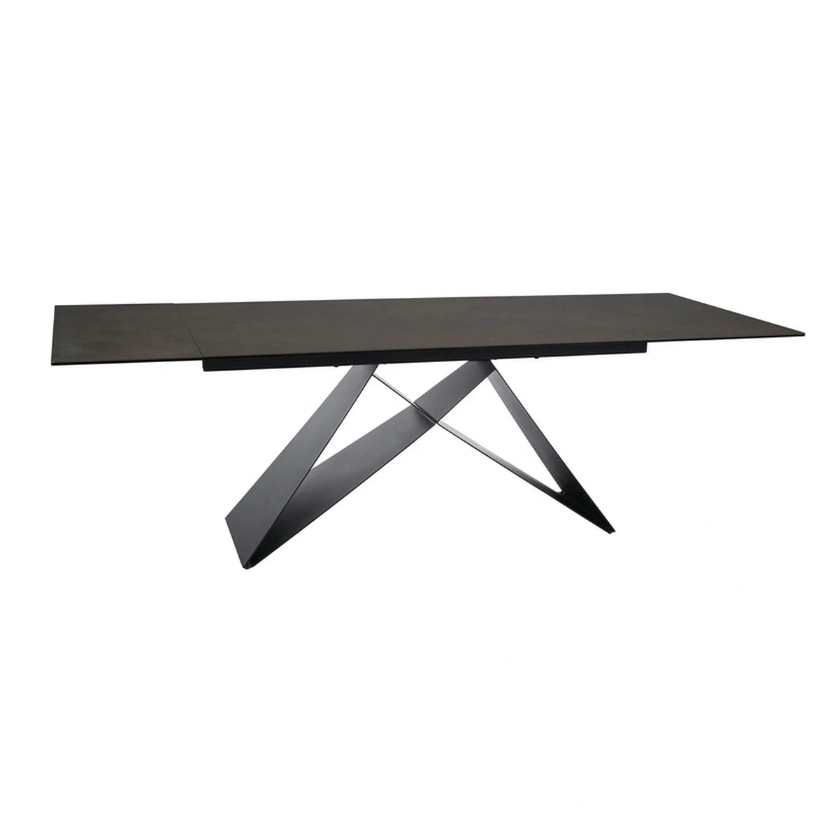 Masa extensibila WESTIN, maro/negru, sticla/ceramica/metal, 160/240x90x77 cm