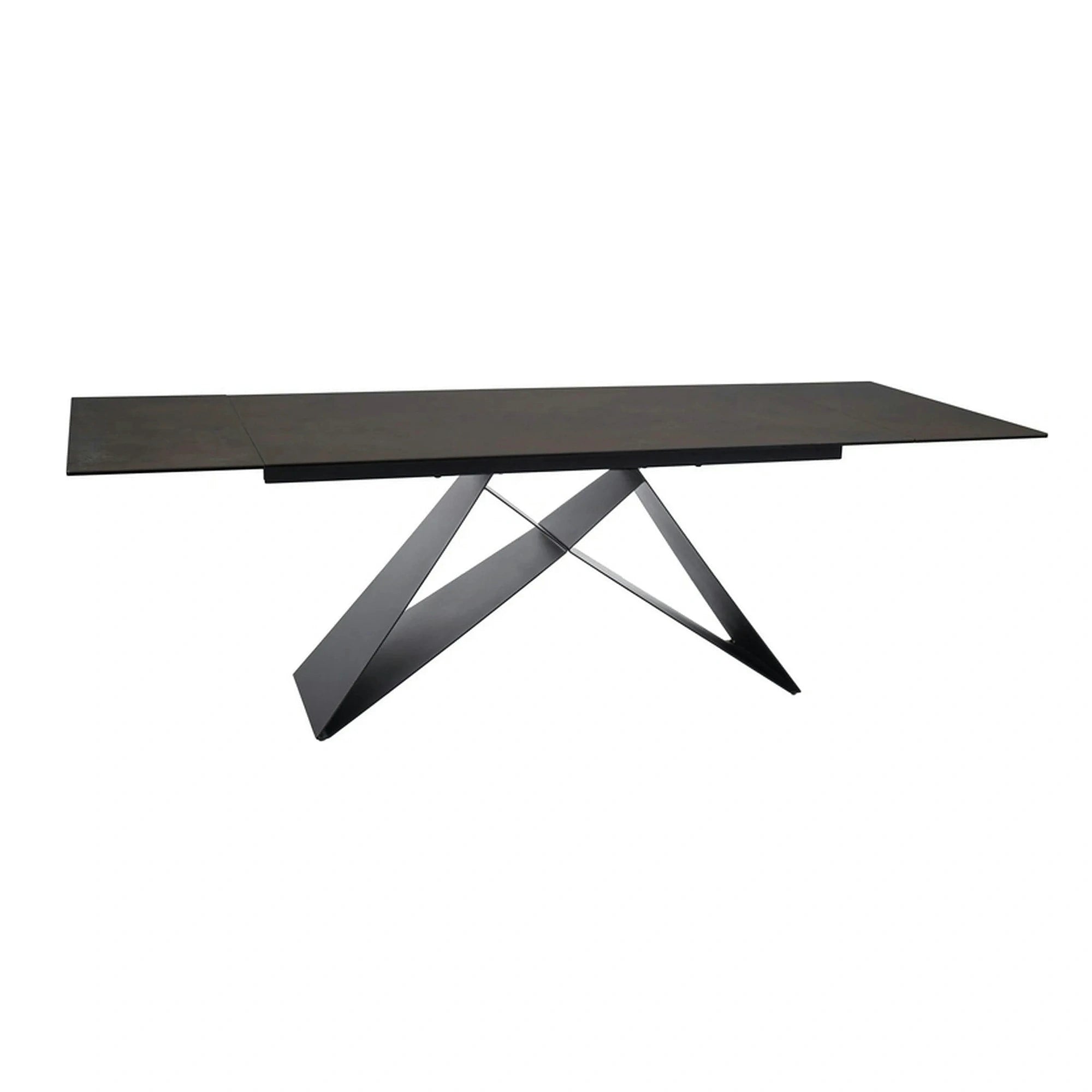 Masa extensibila WESTIN, maro/negru, sticla/ceramica/metal, 160/240x90x77 cm