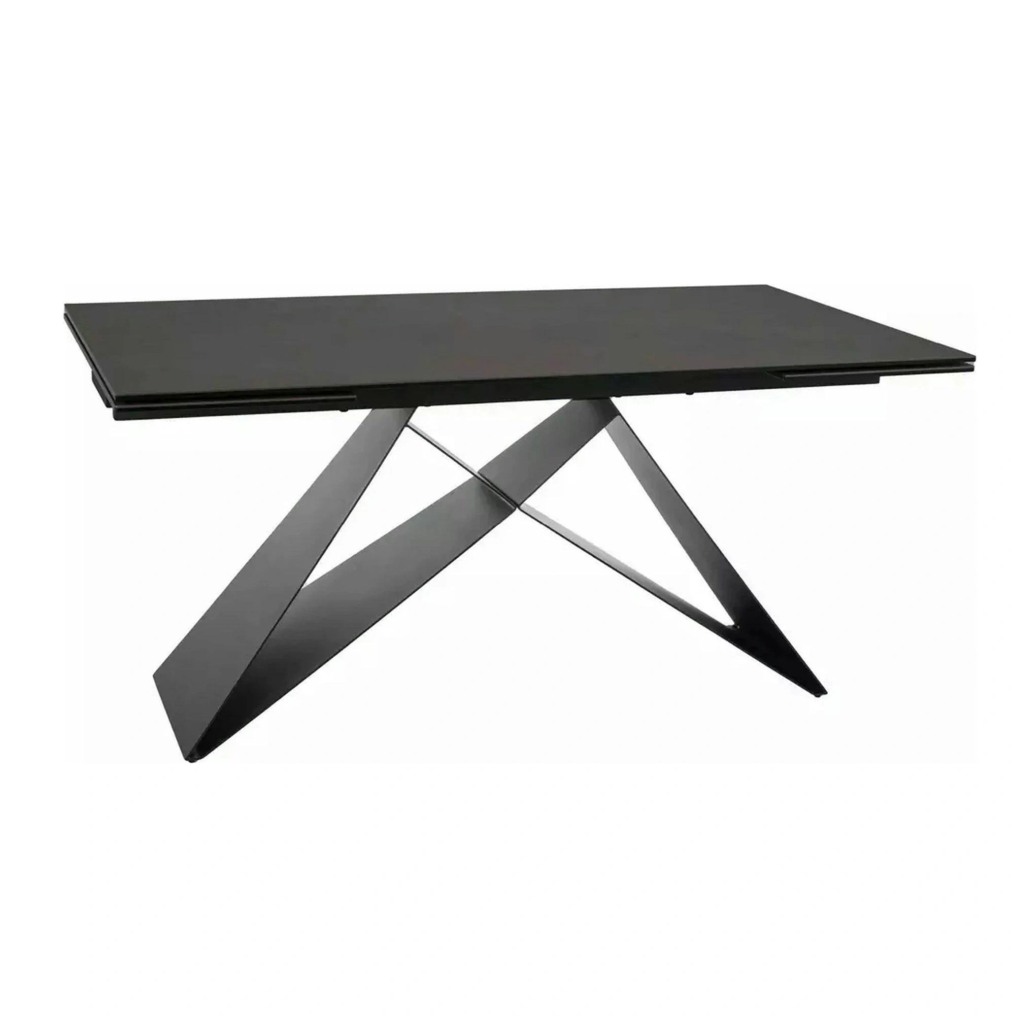 Masa extensibila WESTIN, maro/negru, sticla/ceramica/metal, 160/240x90x77 cm
