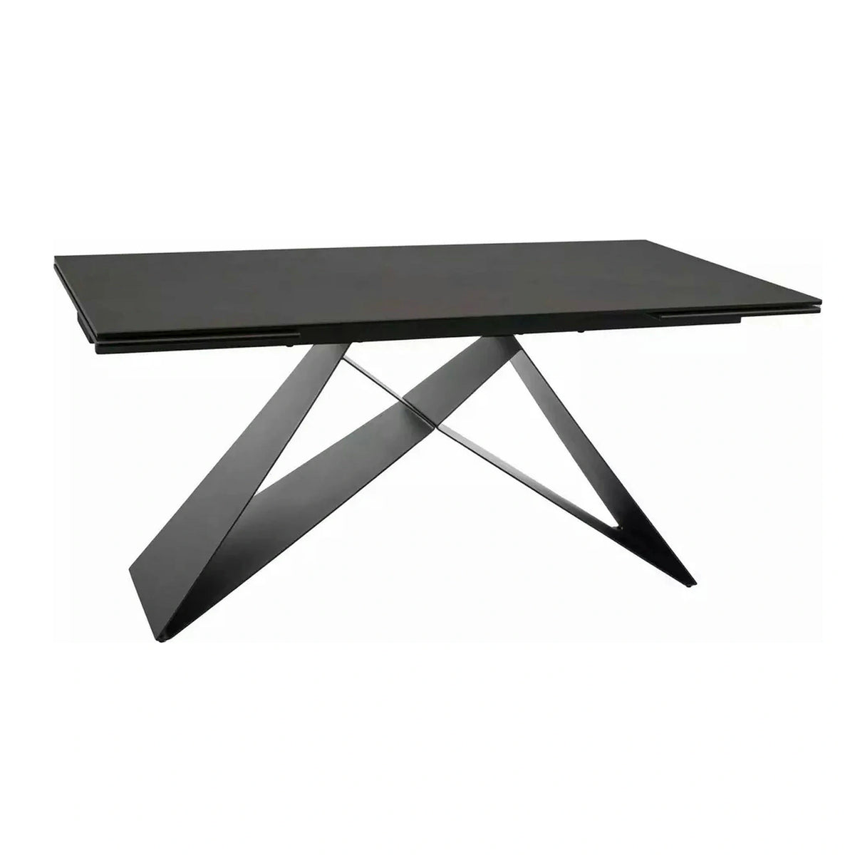 Masa extensibila WESTIN, maro/negru, sticla/ceramica/metal, 160/240x90x77 cm