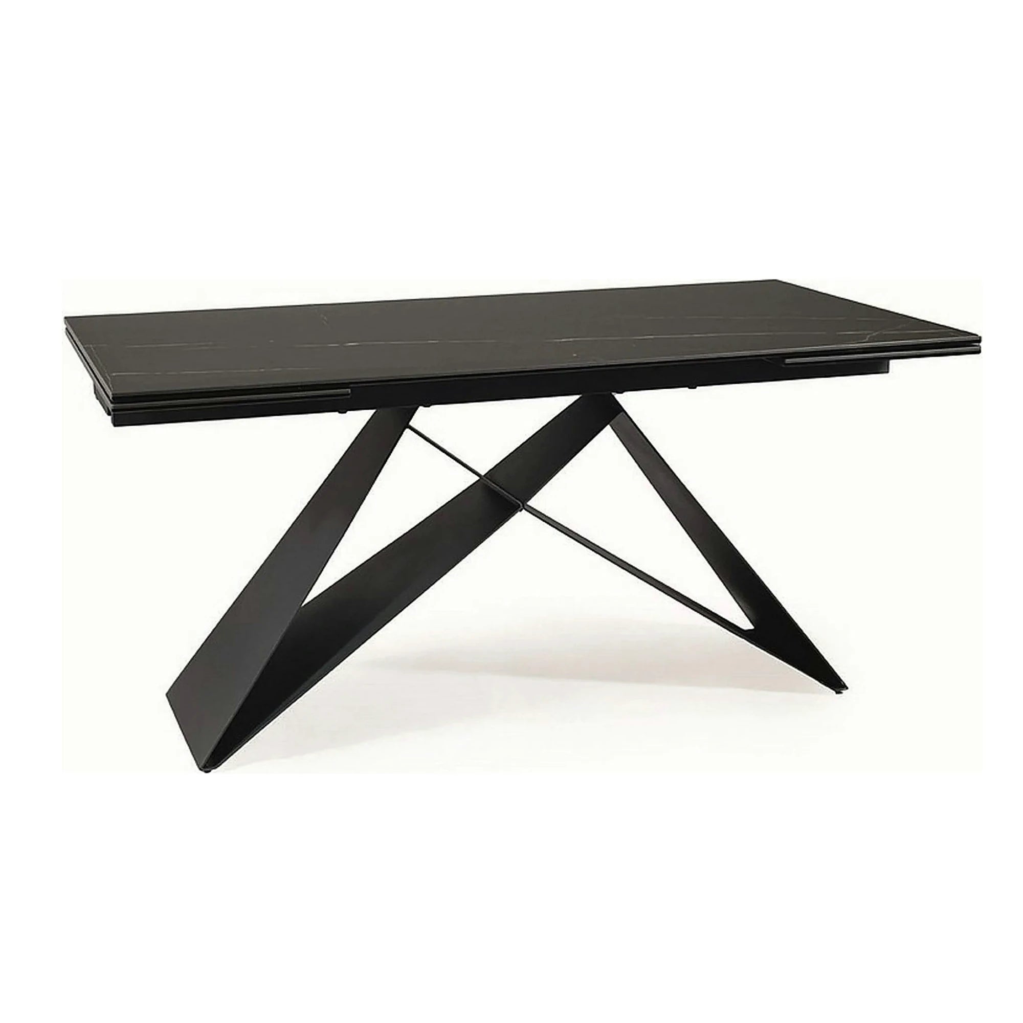 Masa extensibila WESTIN, negru, sticla/metal, 160-240x90x77 cm
