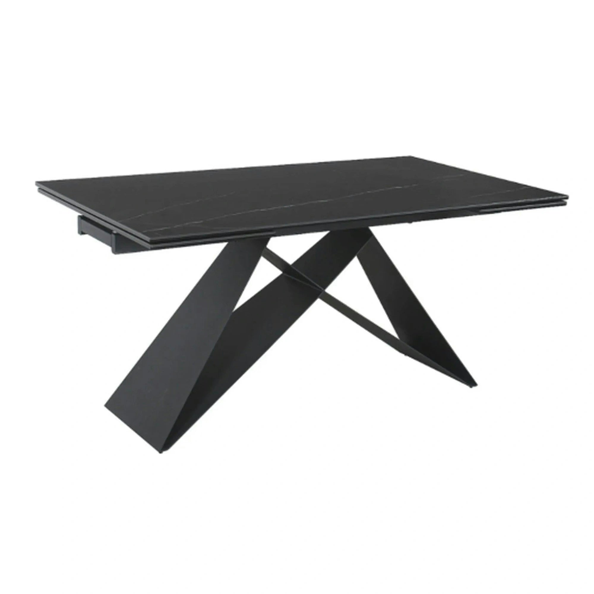 Masa extensibila WESTIN, negru, sticla/metal, 160-240x90x77 cm