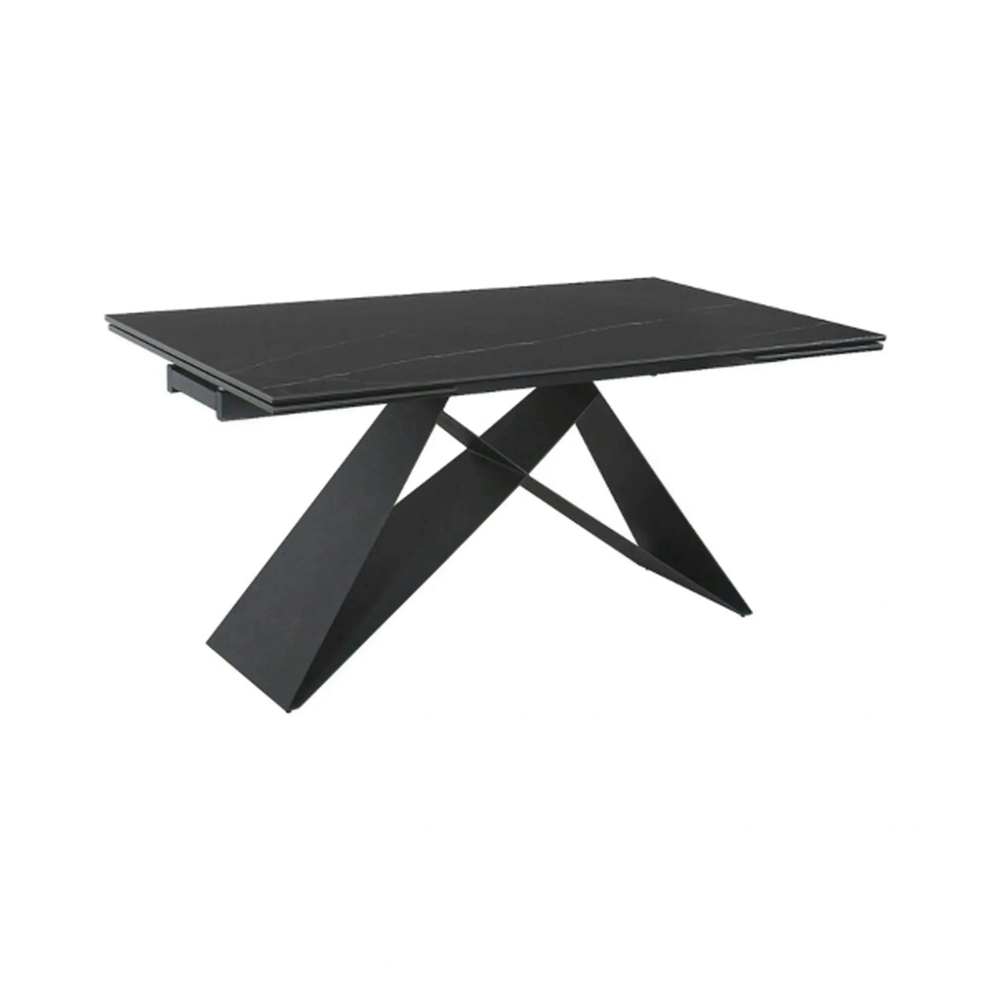 Masa extensibila WESTIN, negru, sticla/metal, 160-240x90x77 cm