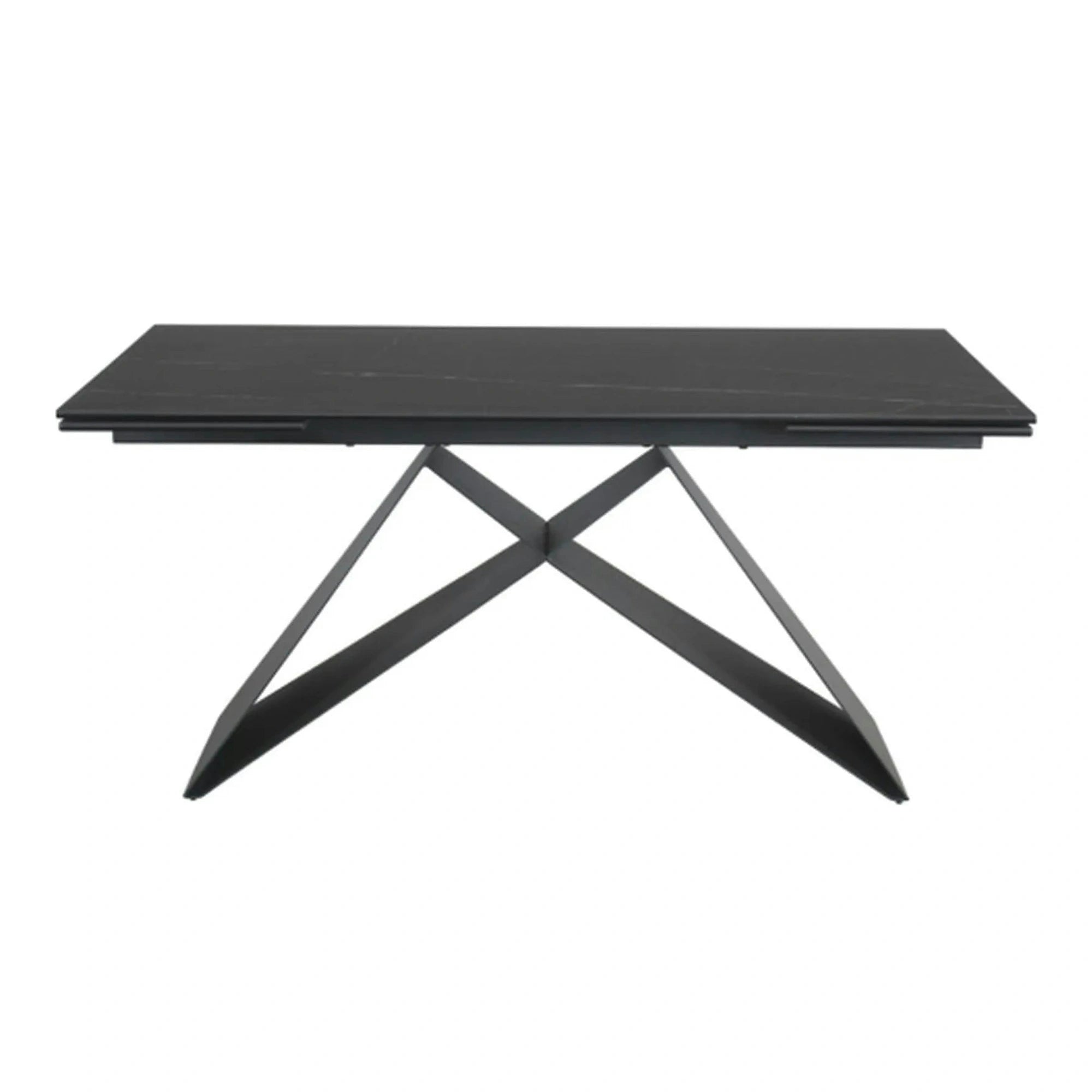 Masa extensibila WESTIN, negru, sticla/metal, 160-240x90x77 cm