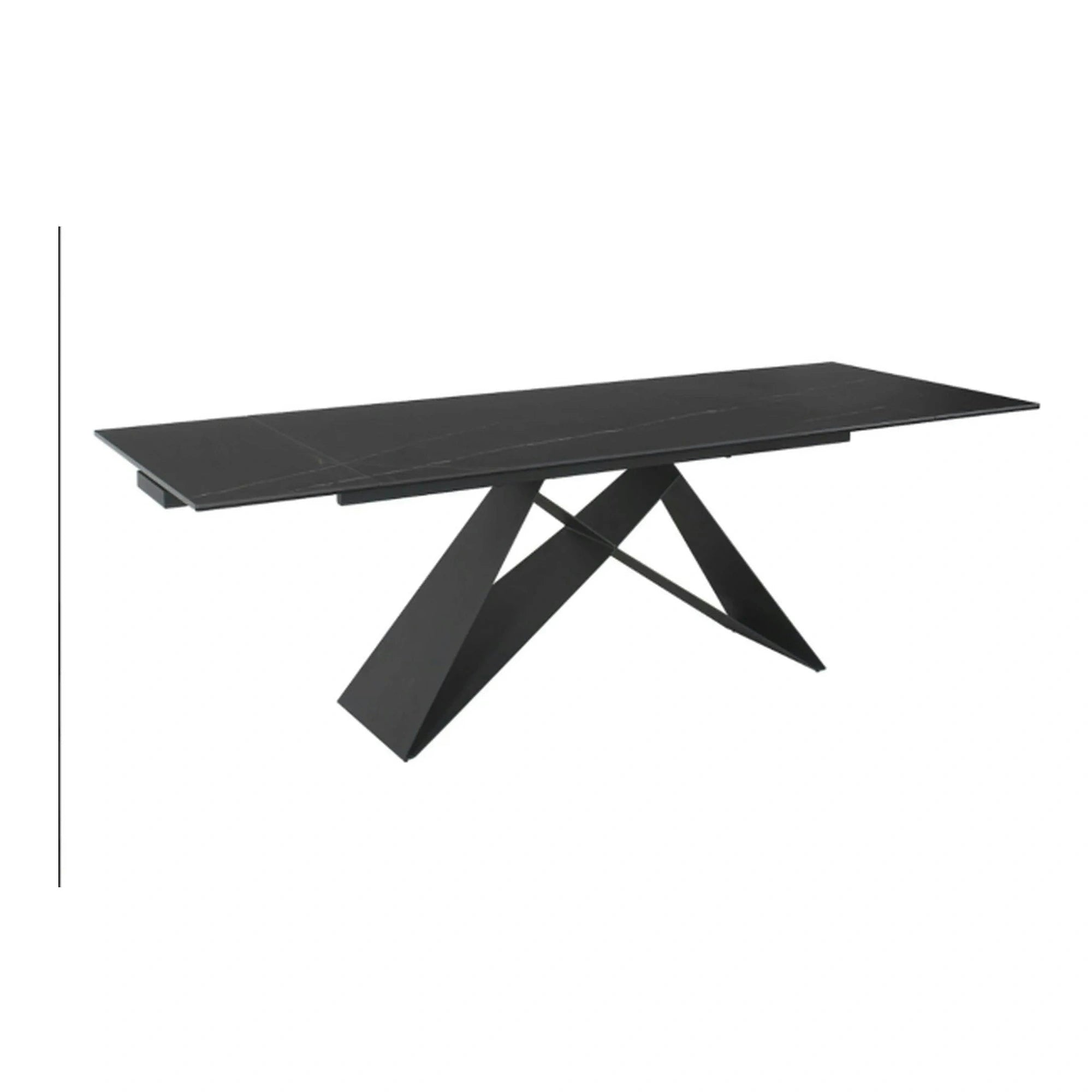 Masa extensibila WESTIN, negru, sticla/metal, 160-240x90x77 cm