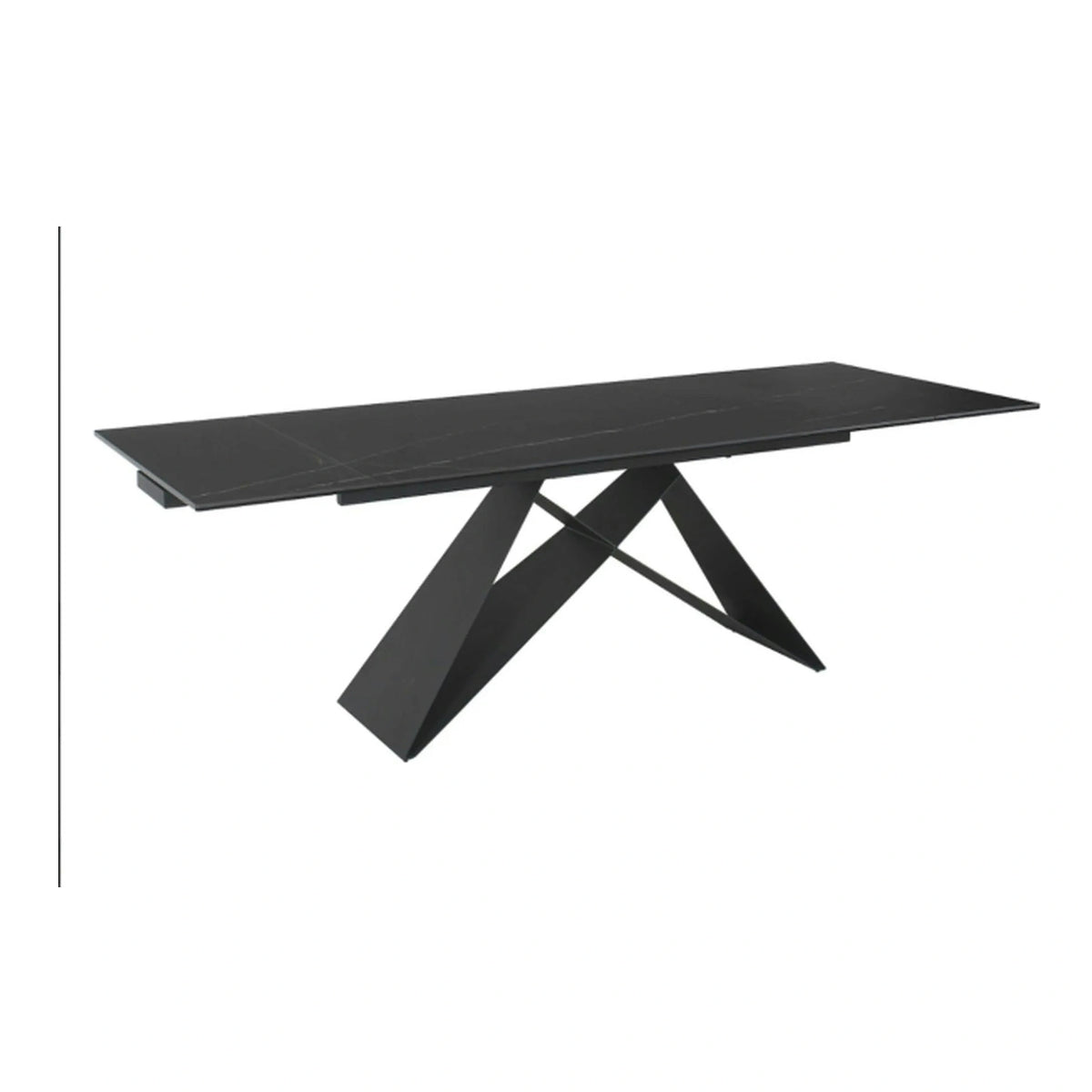 Masa extensibila WESTIN, negru, sticla/metal, 160-240x90x77 cm