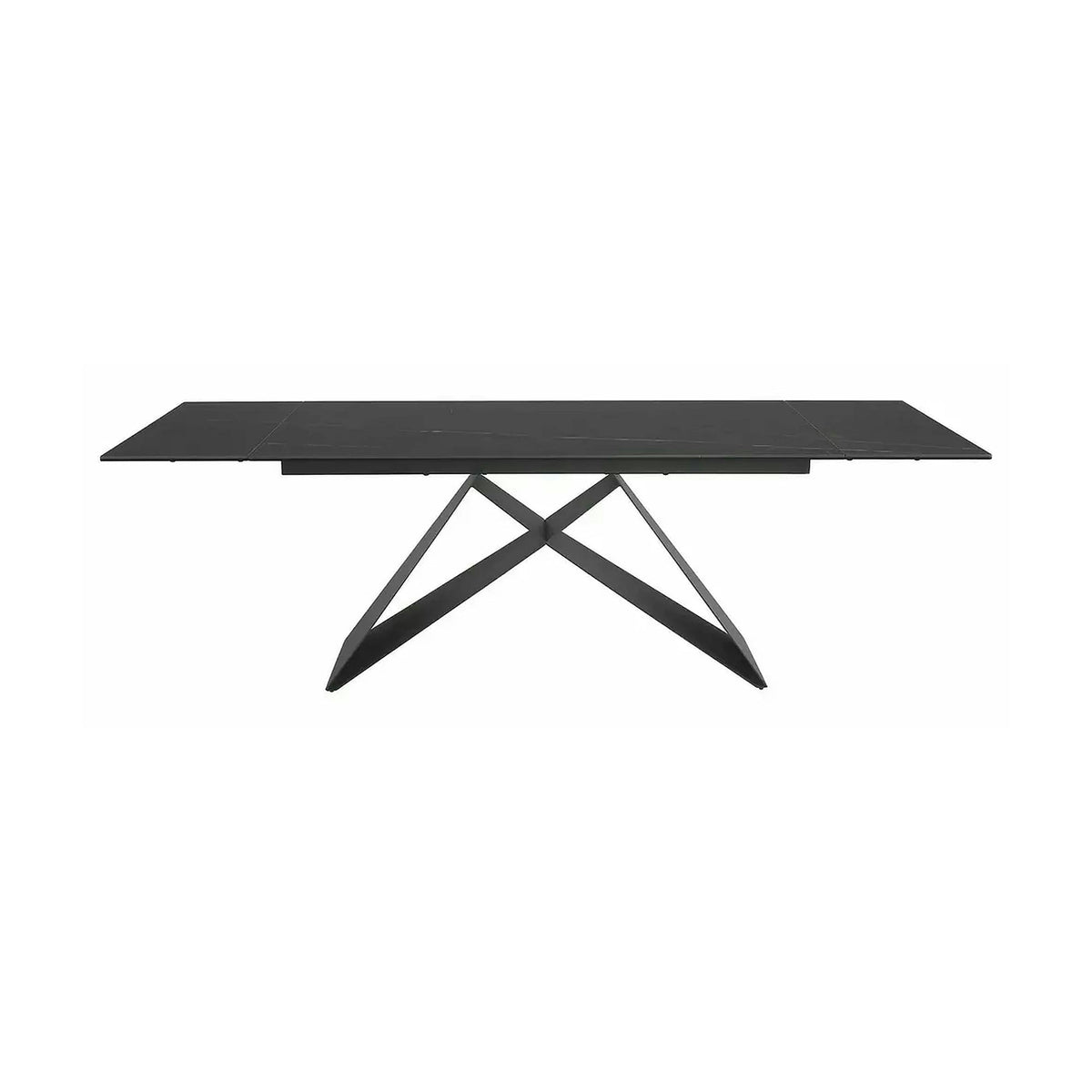 Masa extensibila WESTIN, negru, sticla/metal, 160-240x90x77 cm