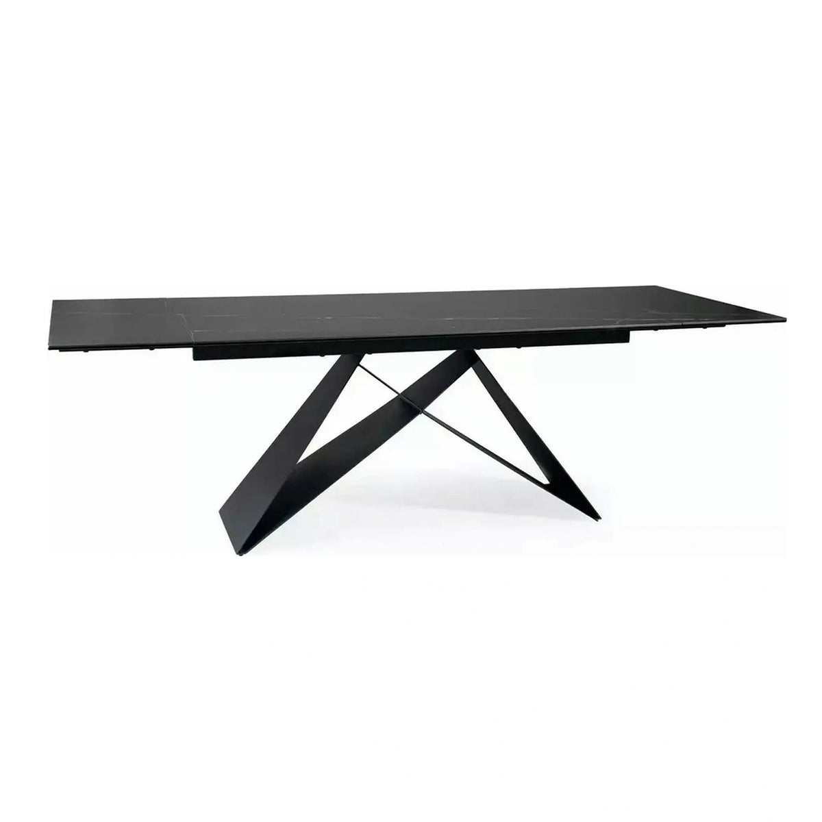 Masa extensibila WESTIN, negru, sticla/metal, 160-240x90x77 cm