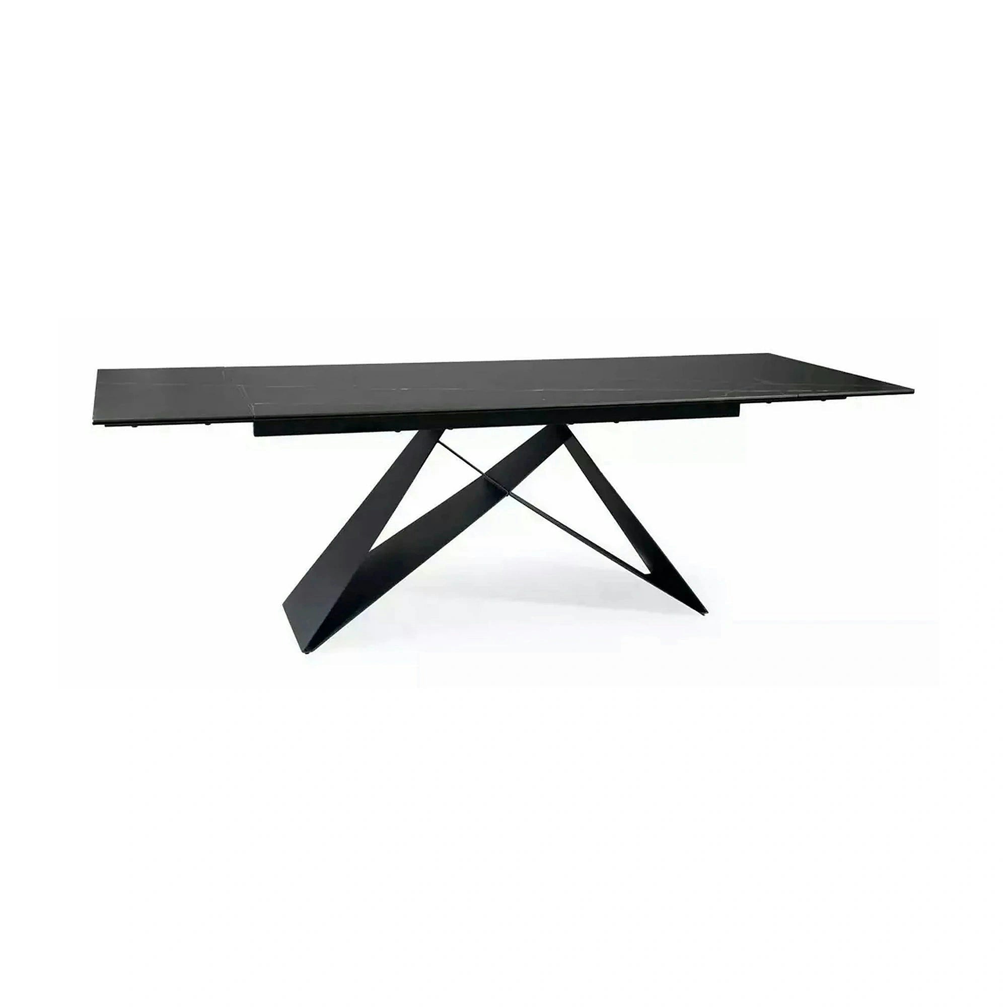 Masa extensibila WESTIN, negru, sticla/metal, 160-240x90x77 cm