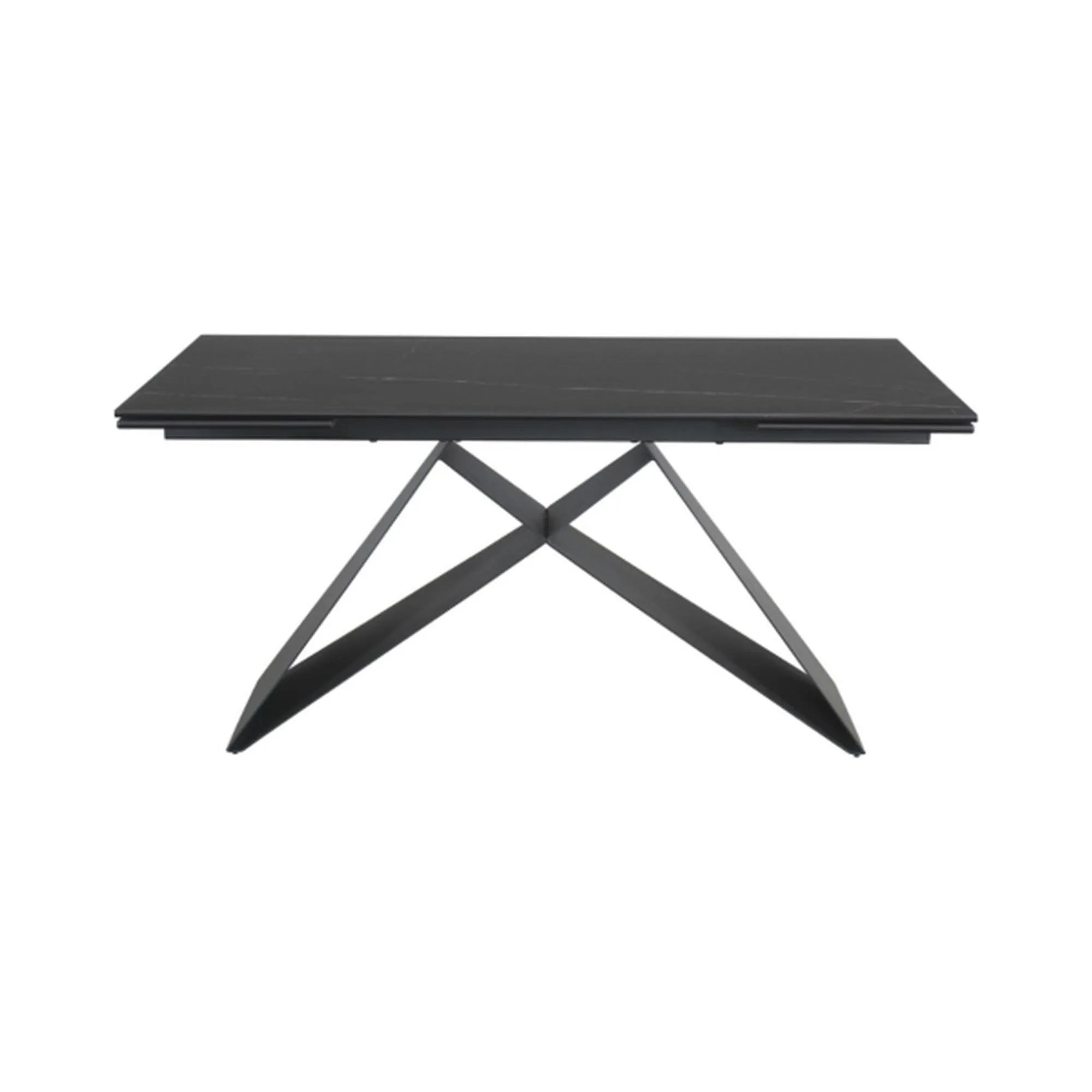 Masa extensibila WESTIN, negru, sticla/metal, 160-240x90x77 cm