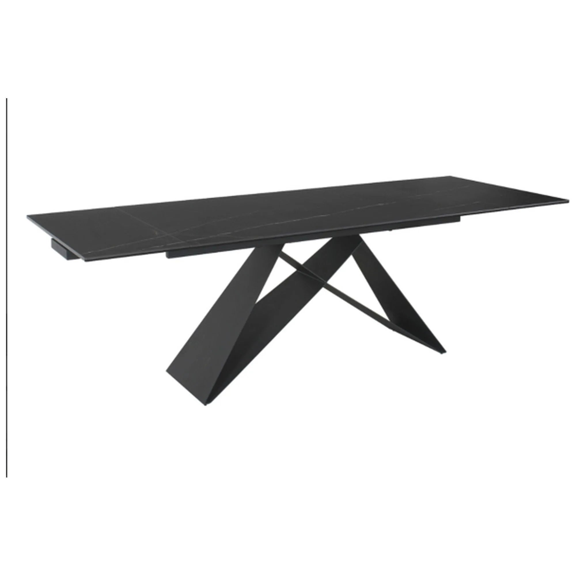 Masa extensibila WESTIN, negru, sticla/metal, 160-240x90x77 cm