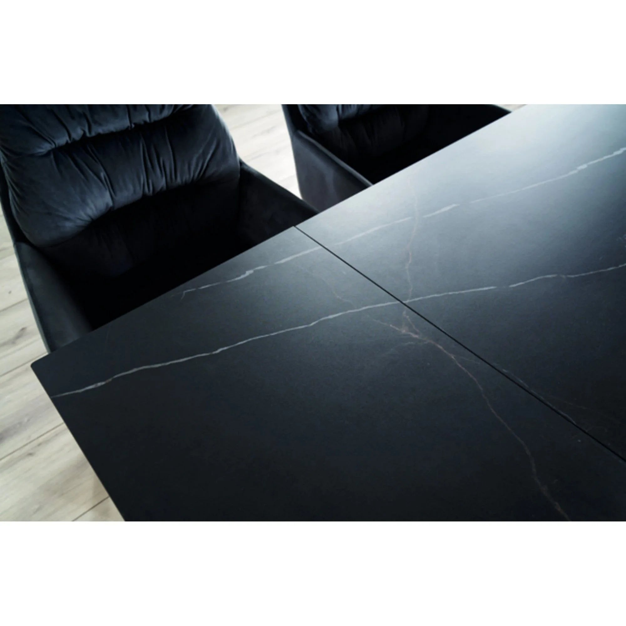 Masa extensibila WESTIN, negru, sticla/metal, 160-240x90x77 cm