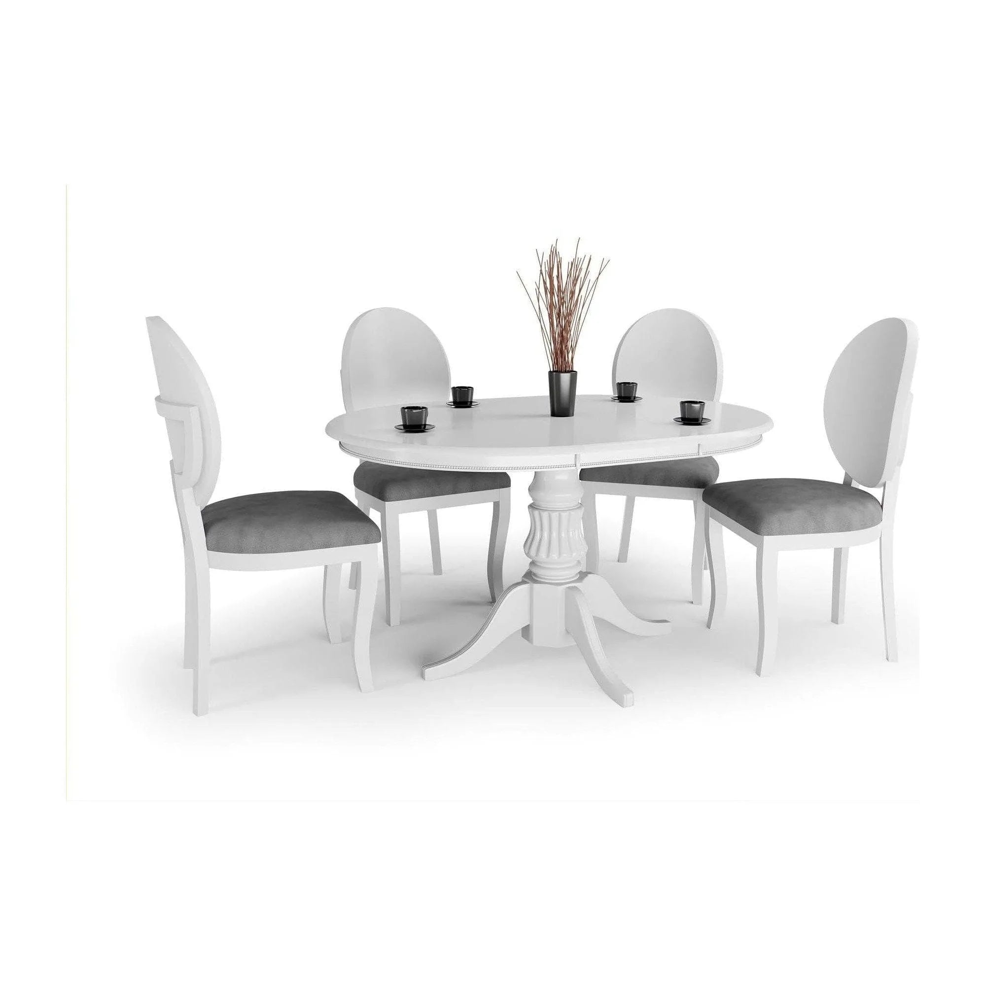 Masa extensibila WILLIAM, alb, 90/124x90x75 cm