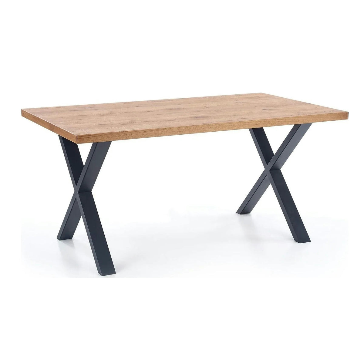 Masa extensibila XAVIER, stejar deschis/negru, lemn/otel, 160/250x90x76 cm