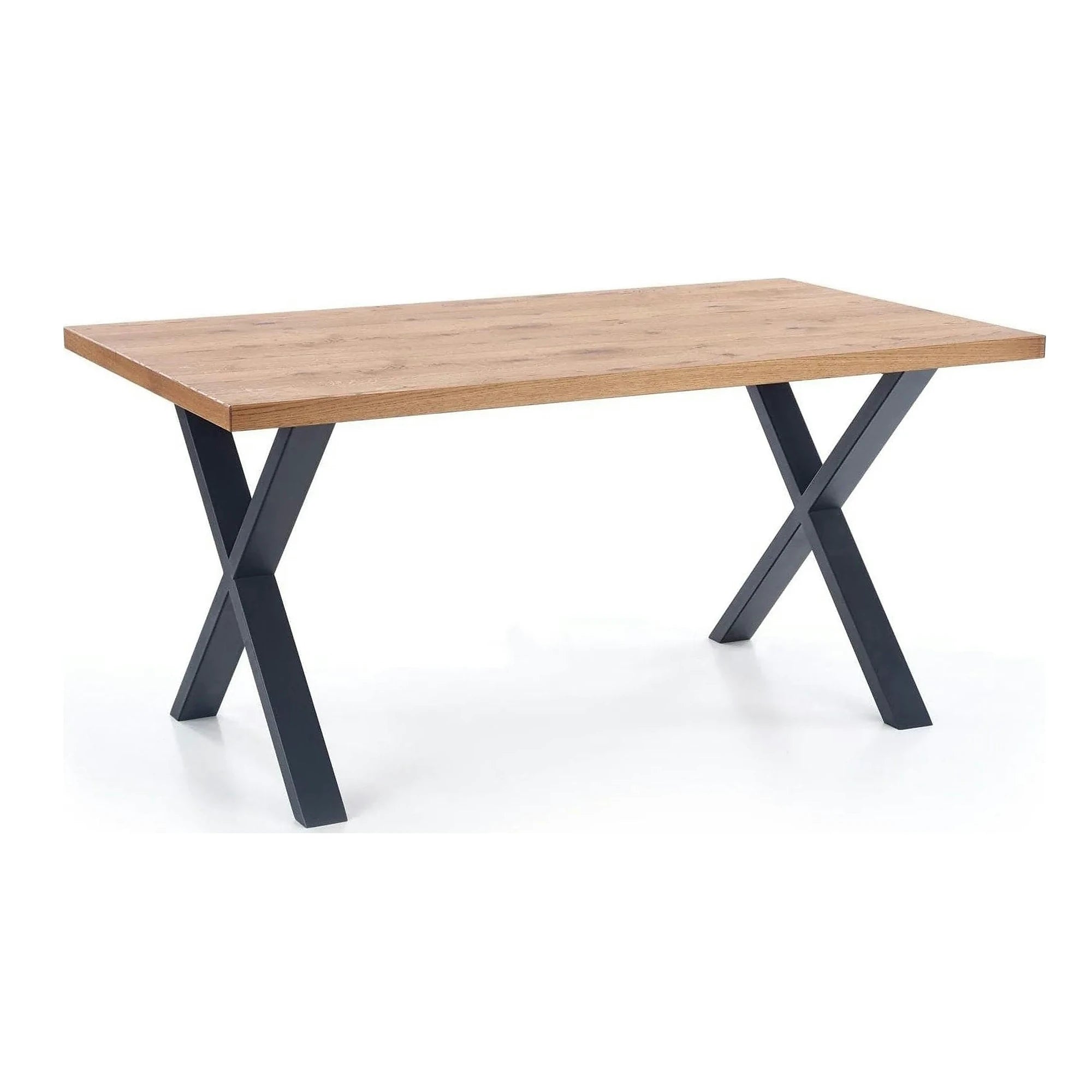 Masa extensibila XAVIER, stejar deschis/negru, lemn/otel, 160/250x90x76 cm