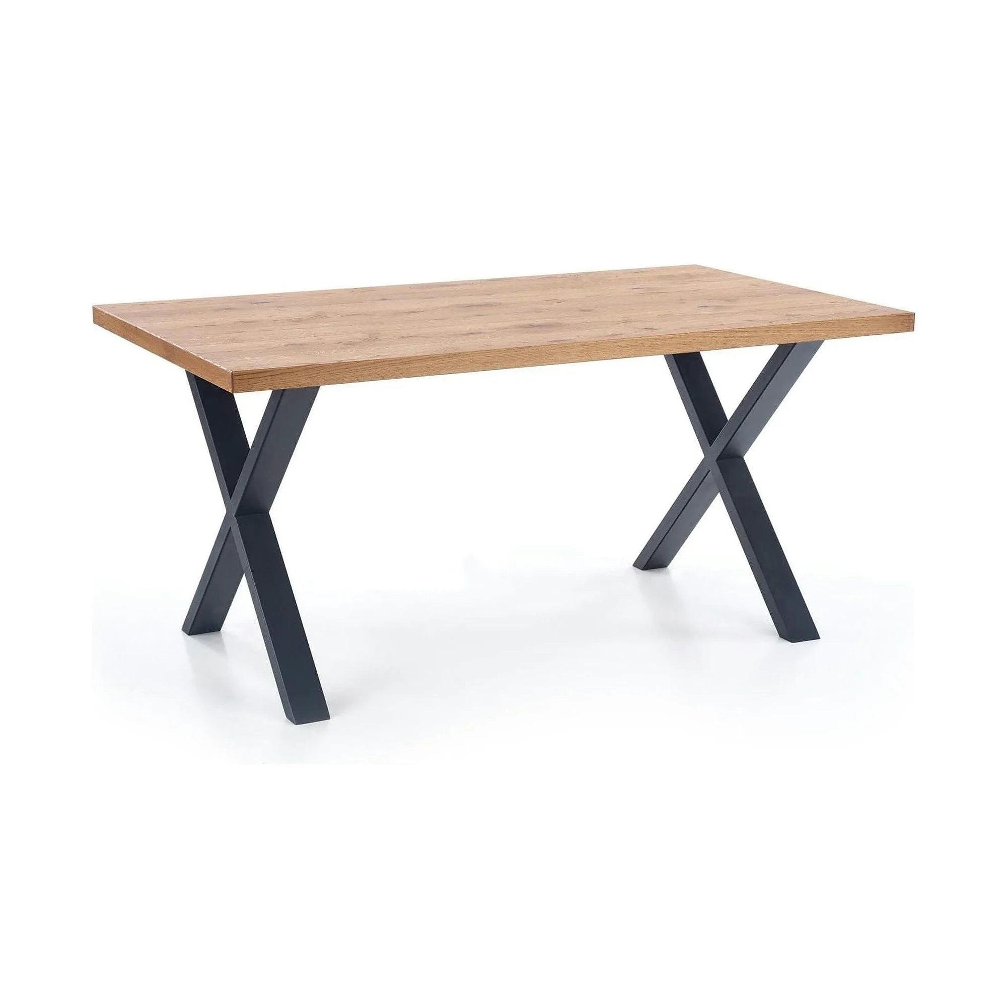 Masa extensibila XAVIER, stejar deschis/negru, lemn/otel, 160/250x90x76 cm