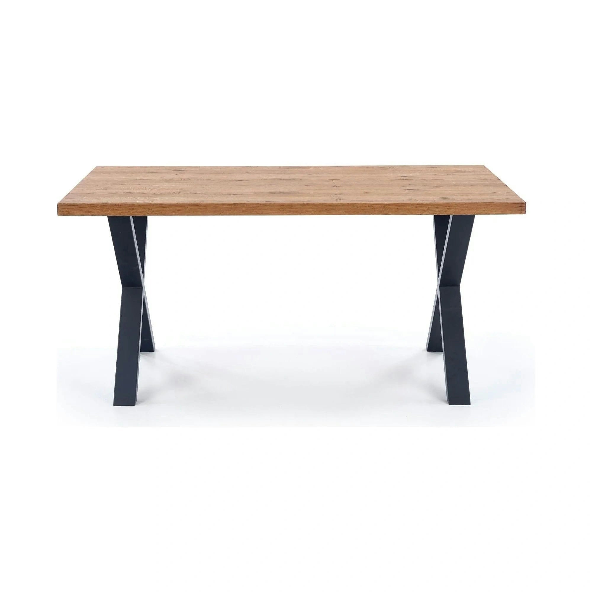 Masa extensibila XAVIER, stejar deschis/negru, lemn/otel, 160/250x90x76 cm