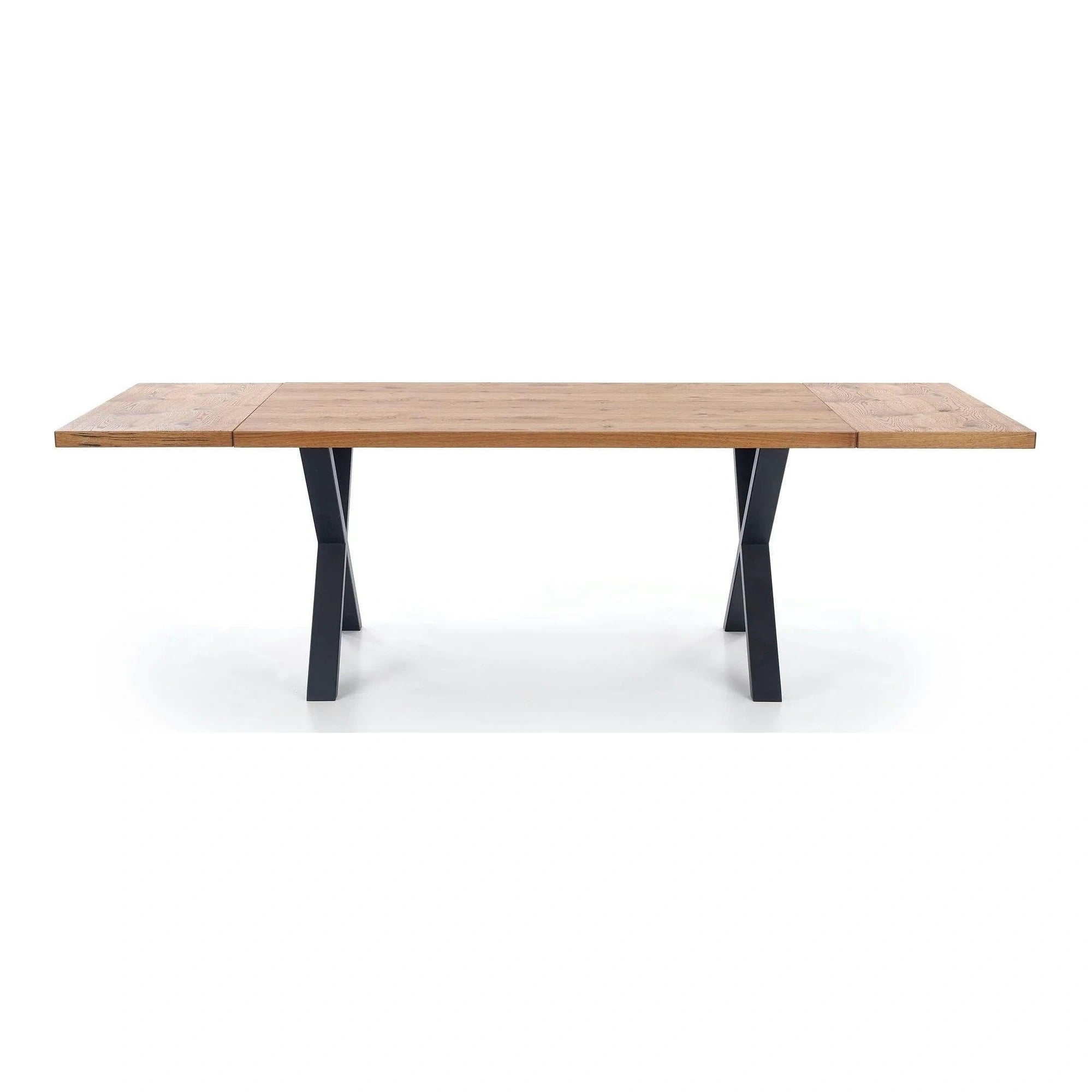 Masa extensibila XAVIER, stejar deschis/negru, lemn/otel, 160/250x90x76 cm