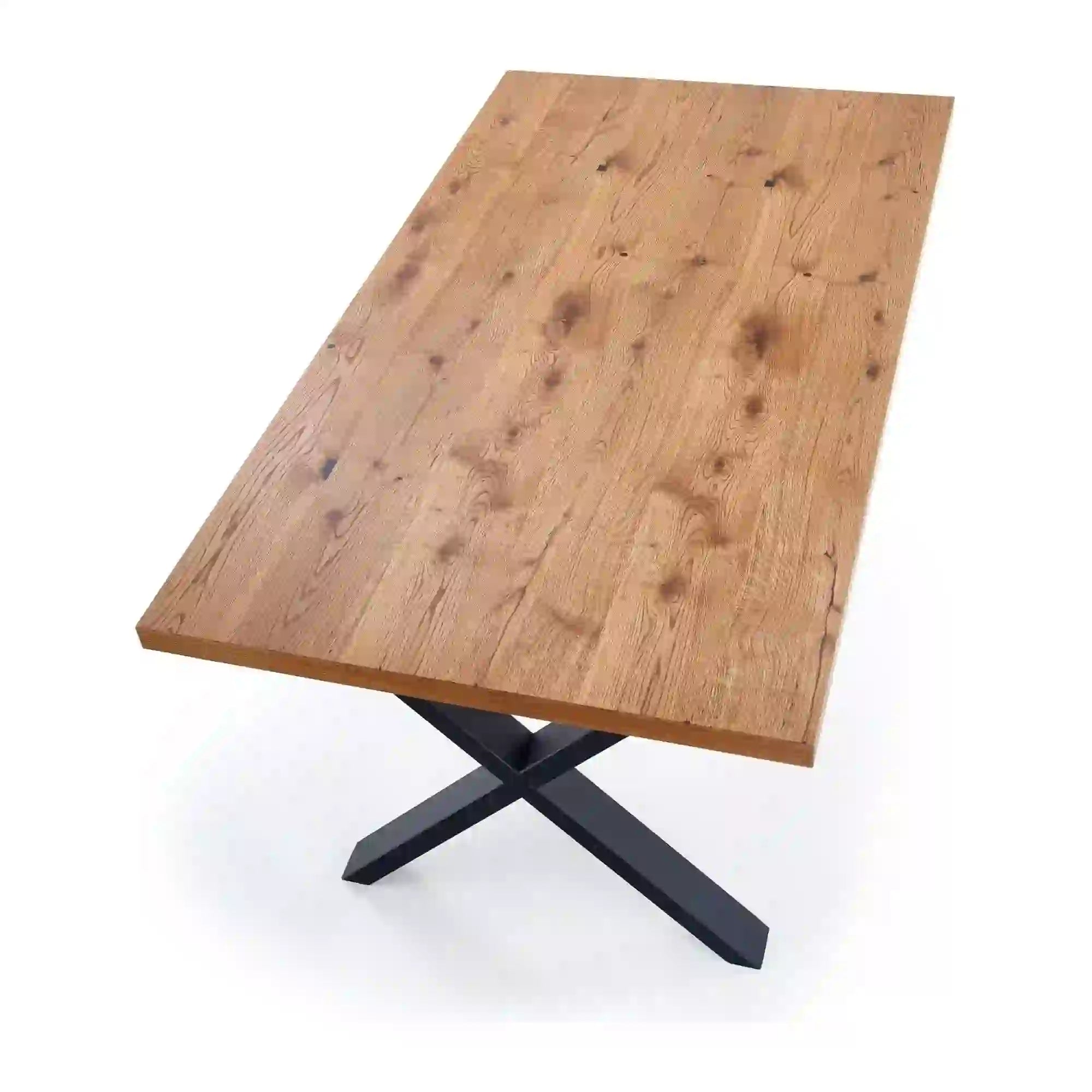 Masa extensibila XAVIER, stejar deschis/negru, lemn/otel, 160/250x90x76 cm