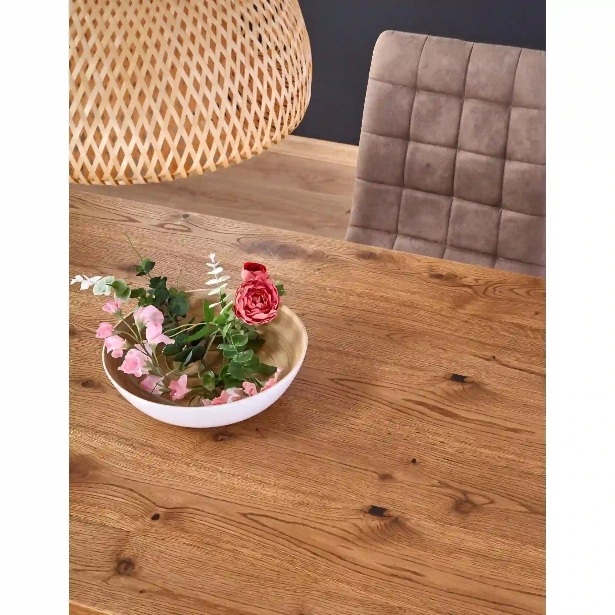 Masa extensibila XAVIER, stejar deschis/negru, lemn/otel, 160/250x90x76 cm